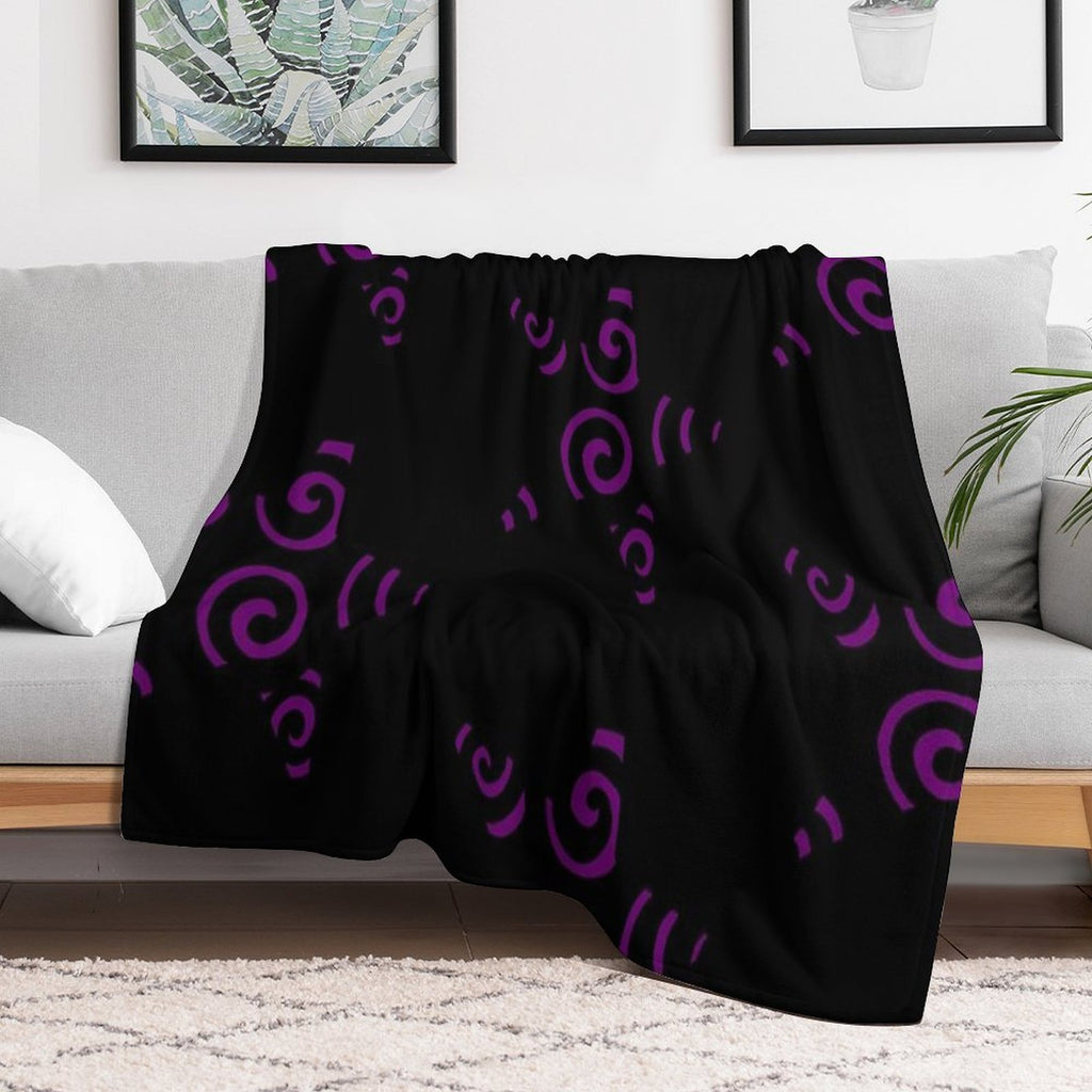 Purple Swirly Star Plush Throw Blanket