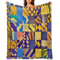 Bright Colors Quilt Inspired Tile Pattern Velvety-soft Throw Blanket