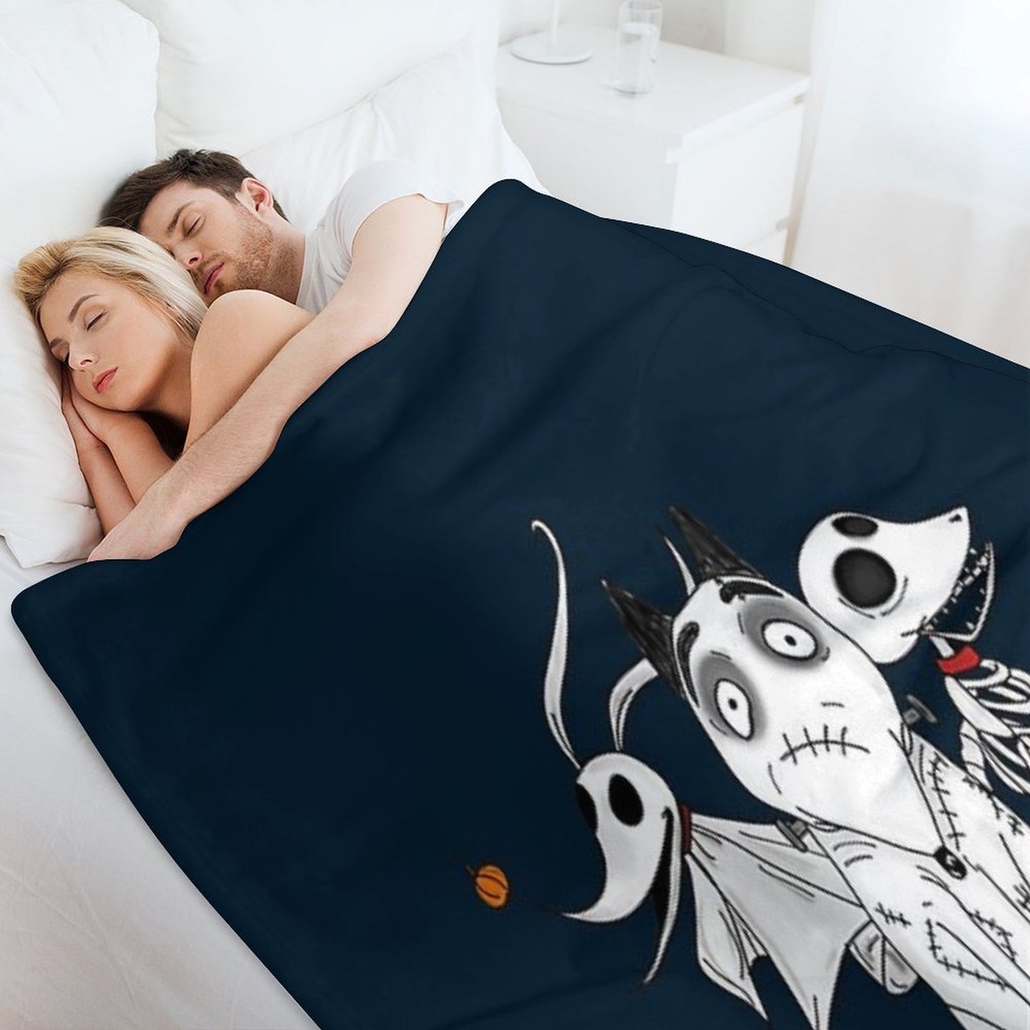 ZERO, SCRAPS And SPARKY Dog Tim Burton Movies All-season Throw Blanket