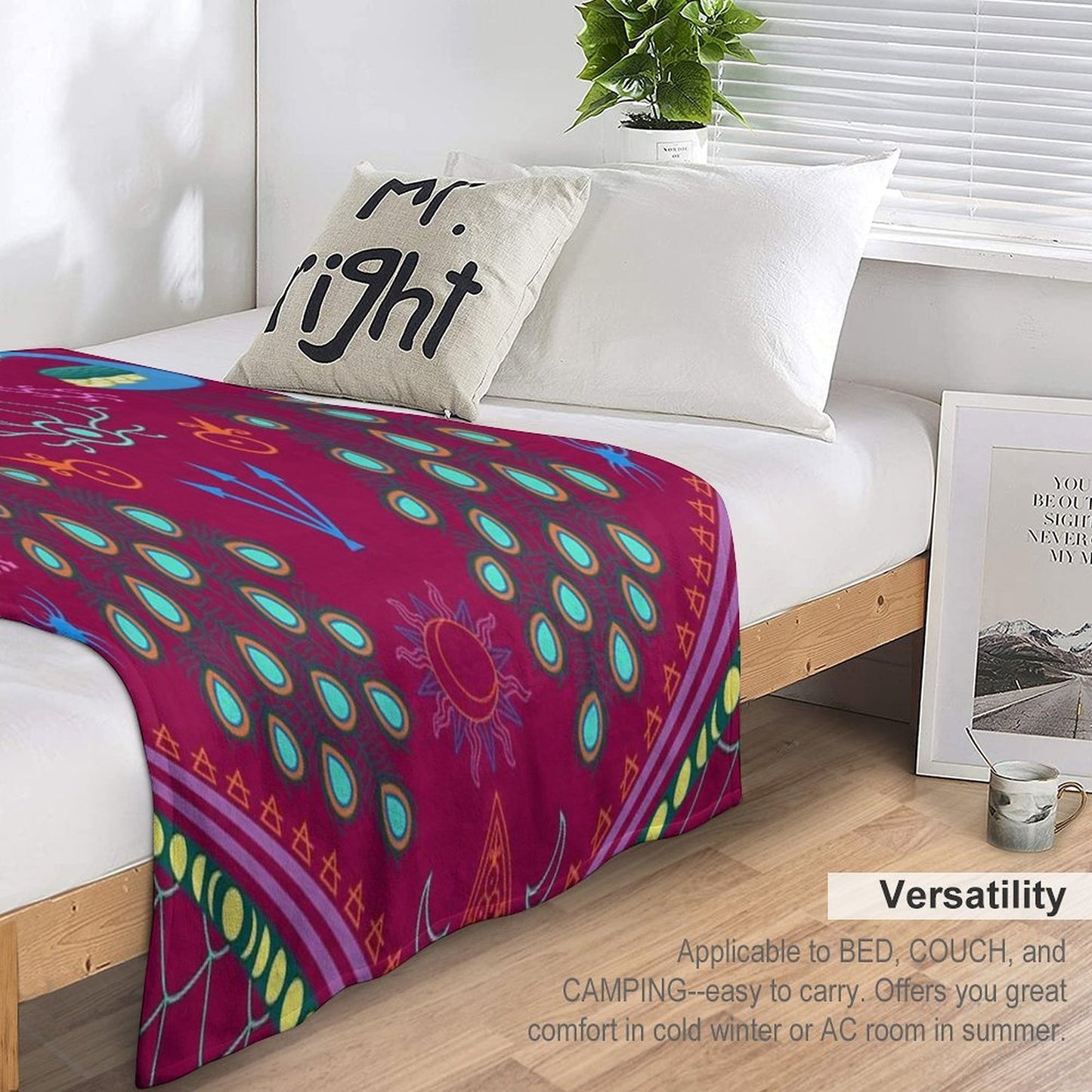 Mollymauk Tealeaf Inspired Print Velvety-soft Throw Blanket