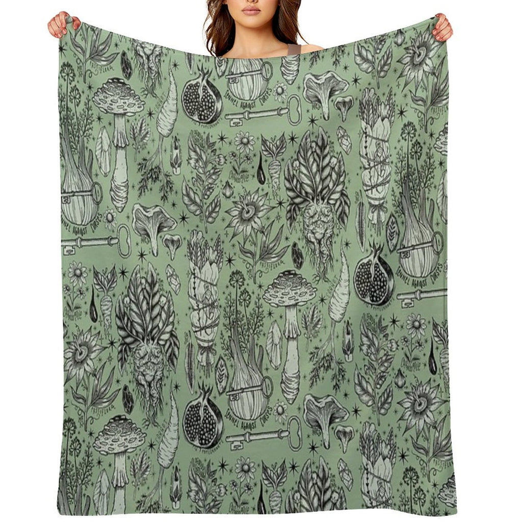HERBARIUM Machine-washable Throw Blanket