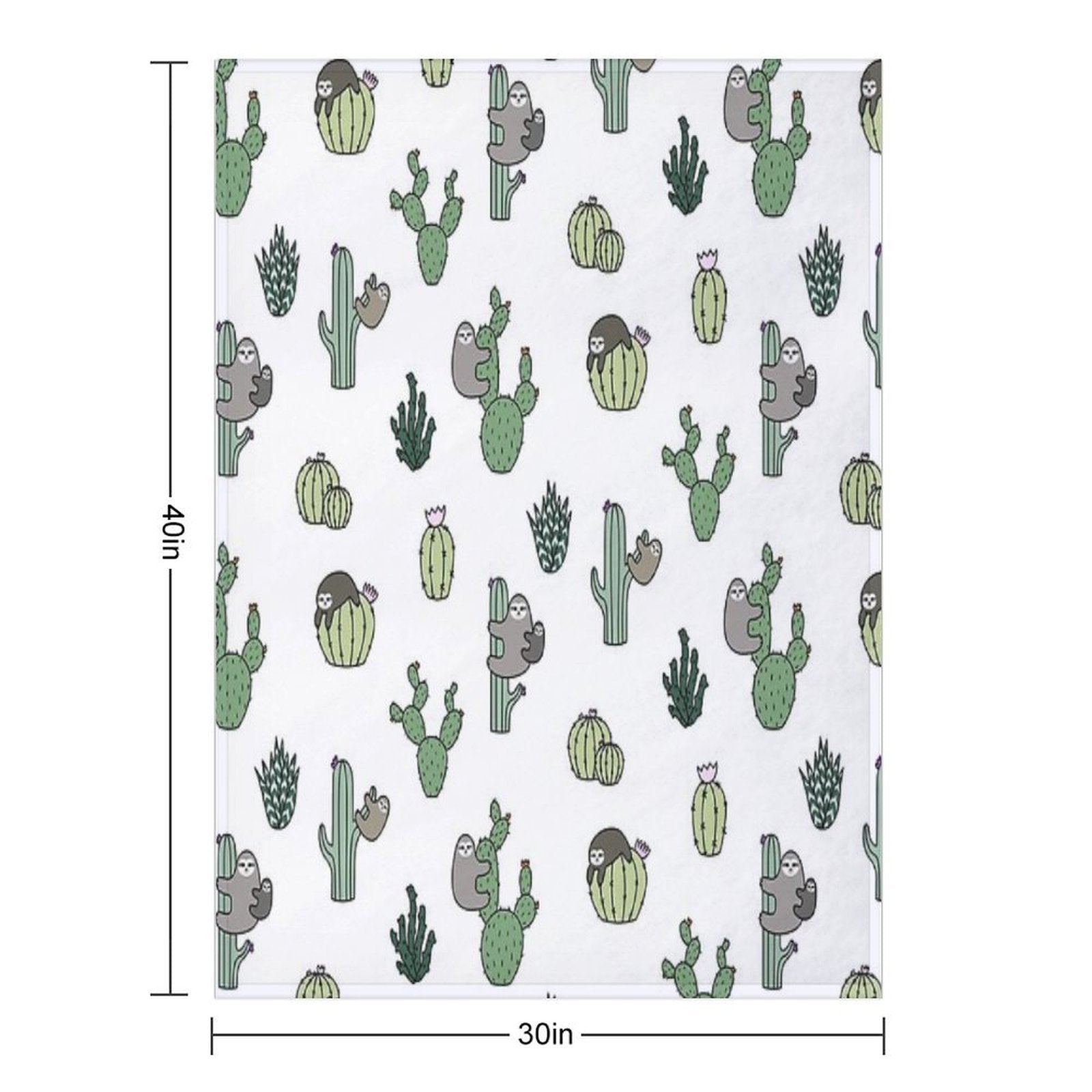Cacti Sloths Comfort Throw Blanket