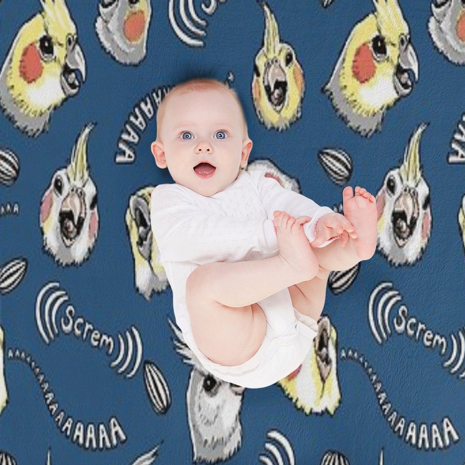 Cockatiel Screm Wrinkle-free Throw Blanket