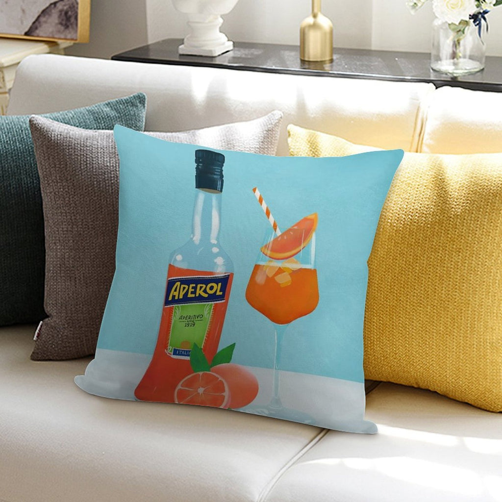 Aperol Spritz Soft Durable Construction Throw Pillow
