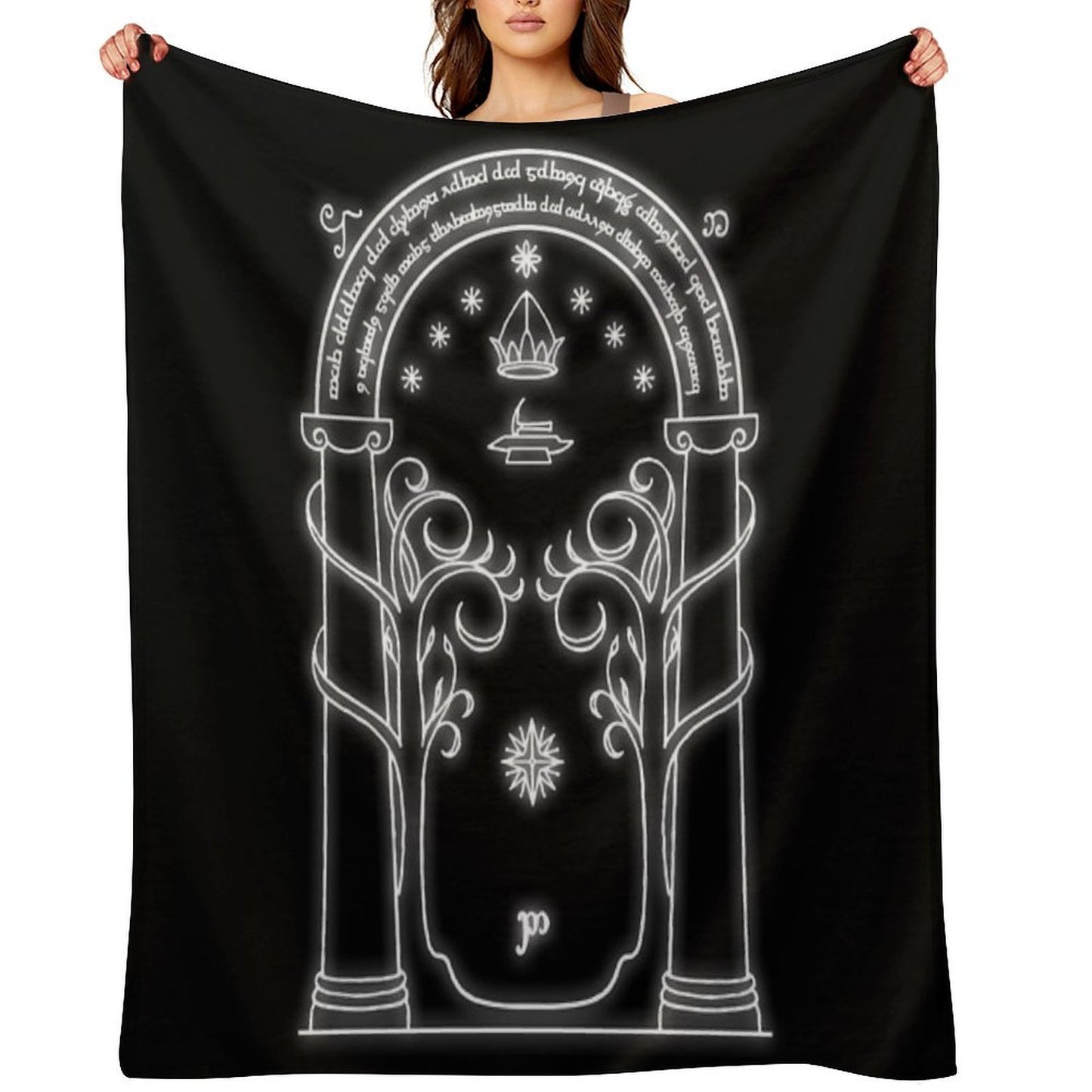 Mines of Moria Door Velvety-soft Throw Blanket