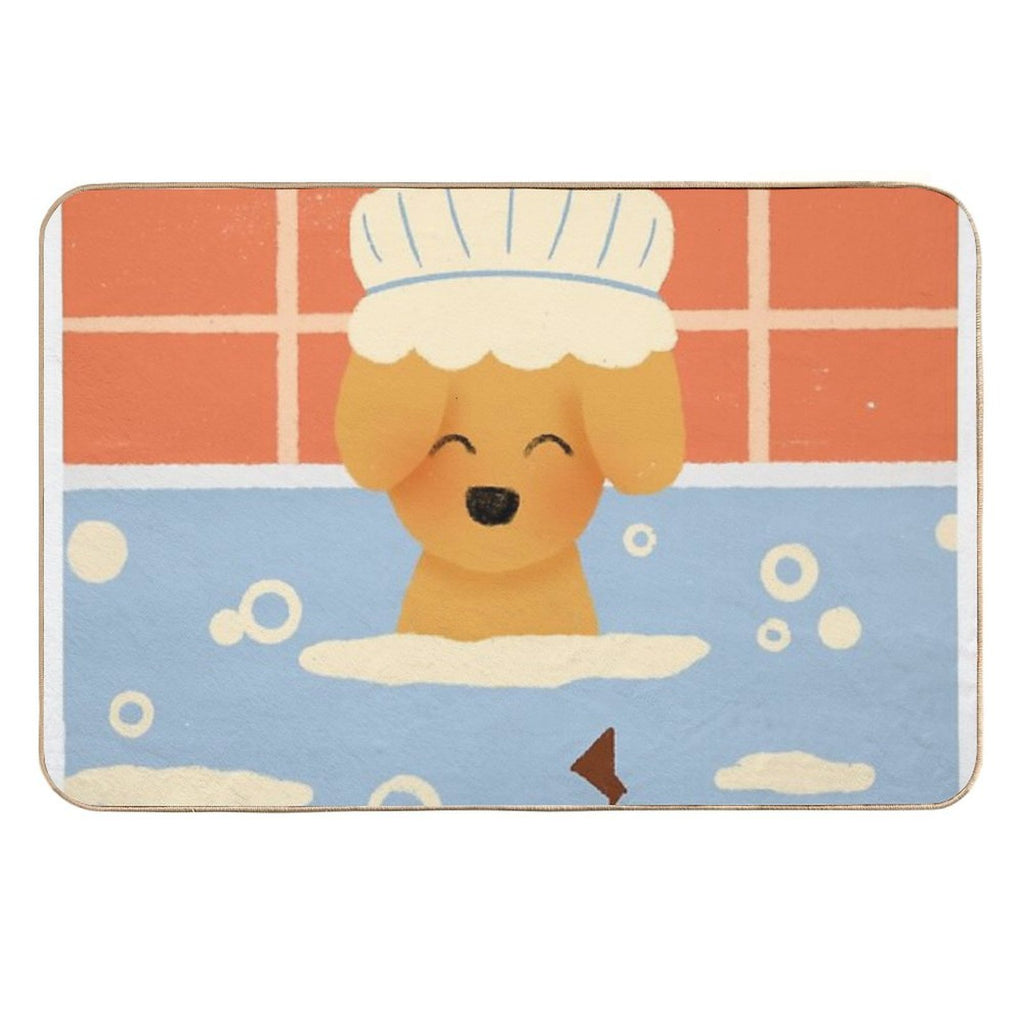 Puppy Bathtime Fun  Absorbent Bath Mat