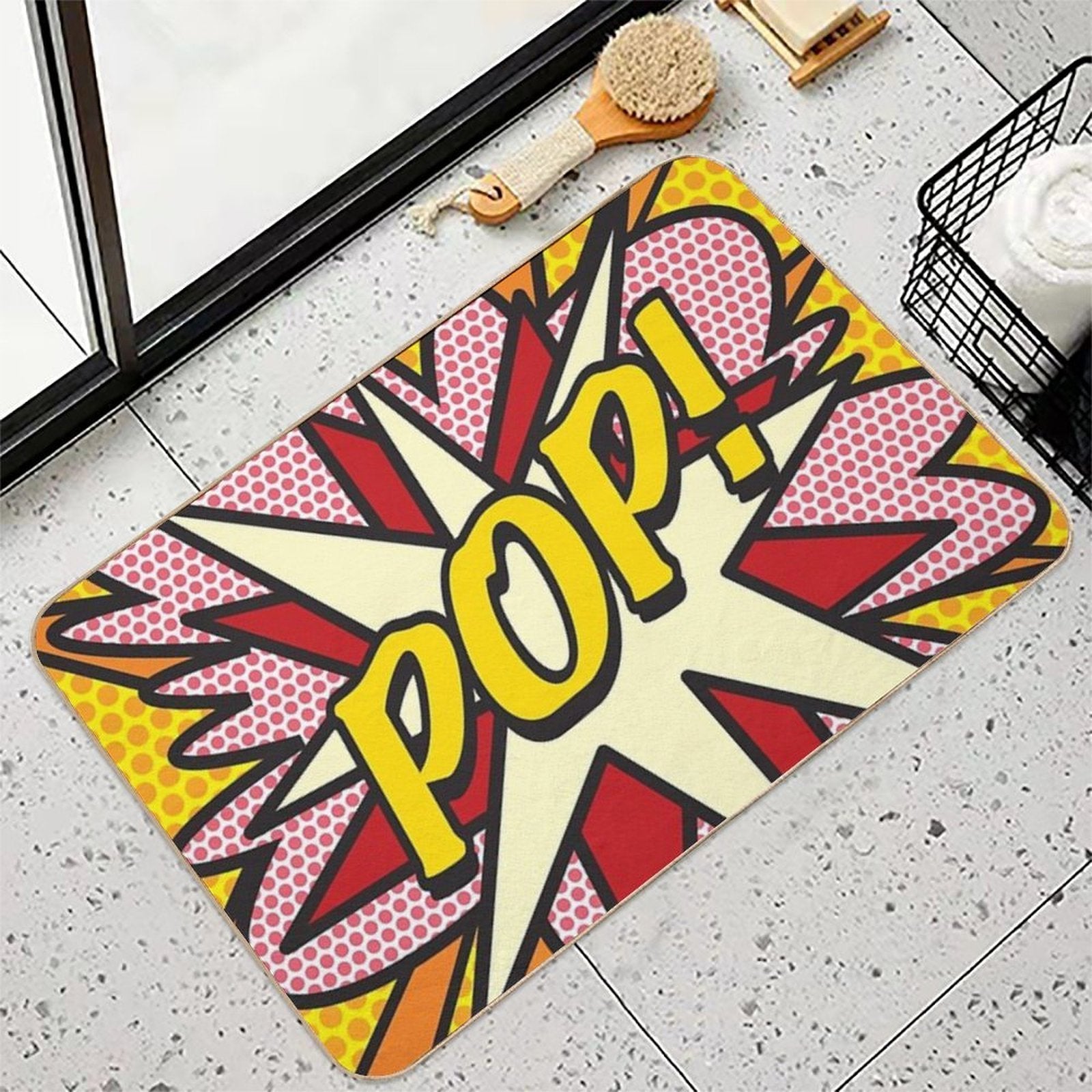 POP Comic Book Pop Art Cool Retro Trendy  Long-Lasting Bath Mat
