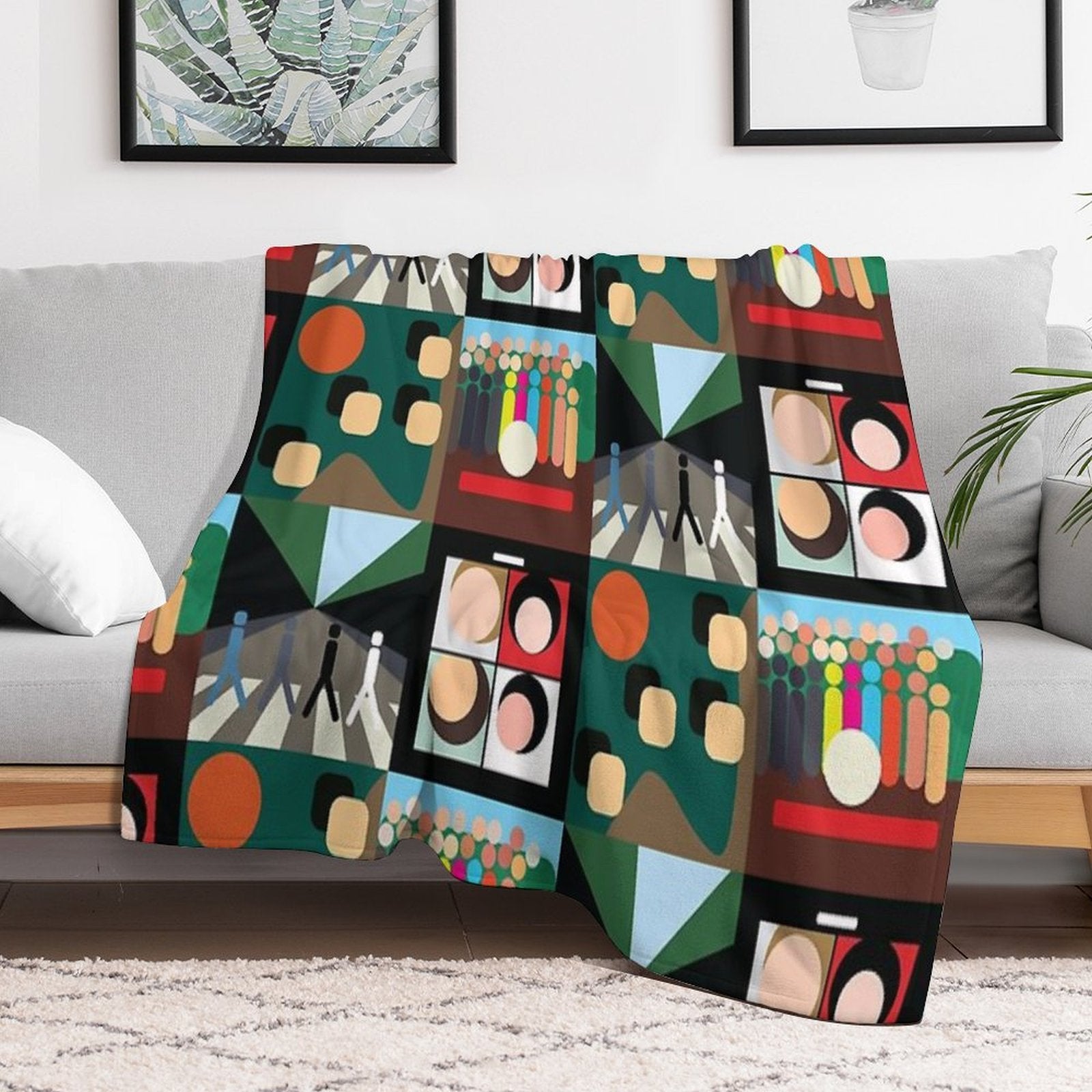 The Beatles Minimal Album Covers Compact Throw Blanket