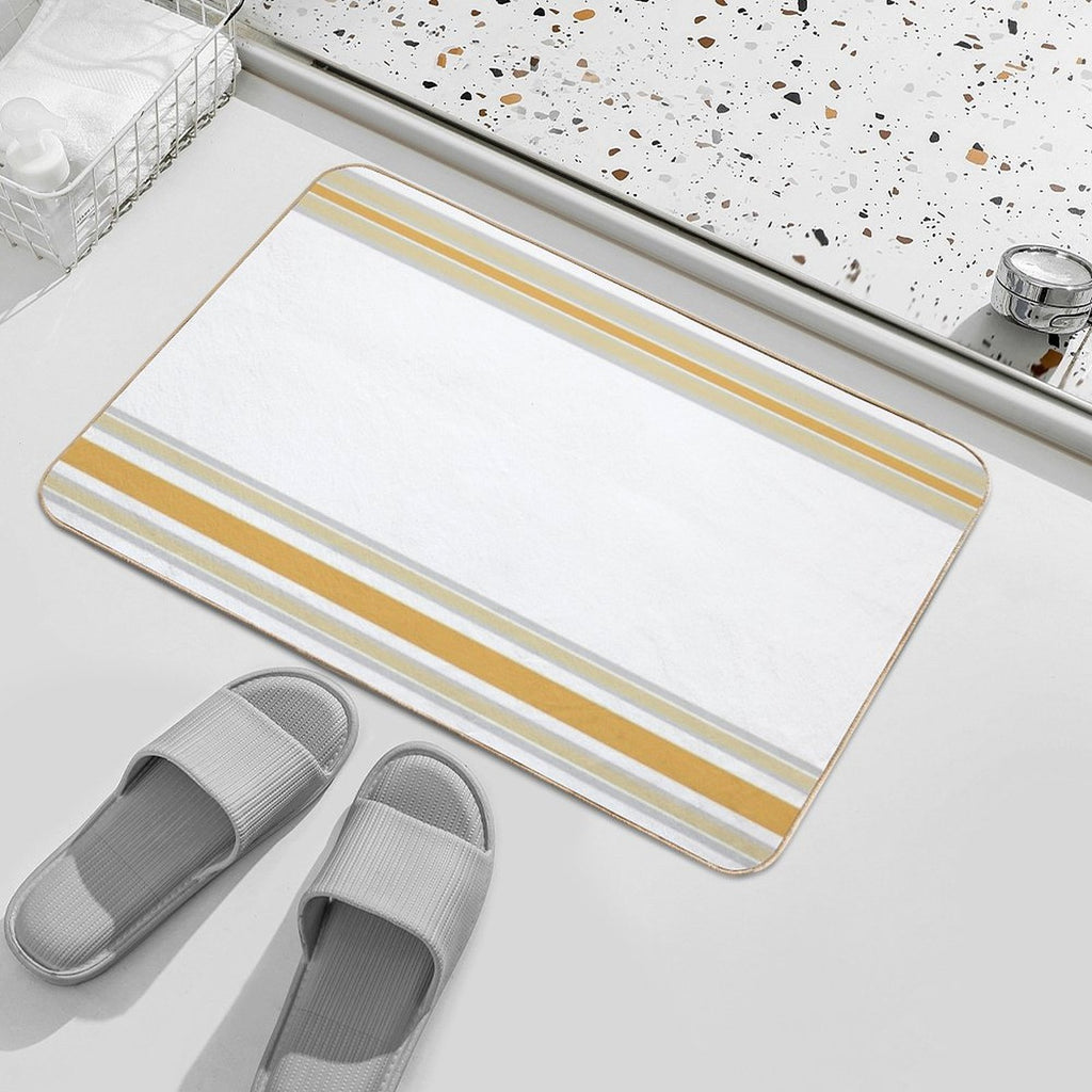 Line Art Neutral Yellow  Pet-Safe Bath Mat
