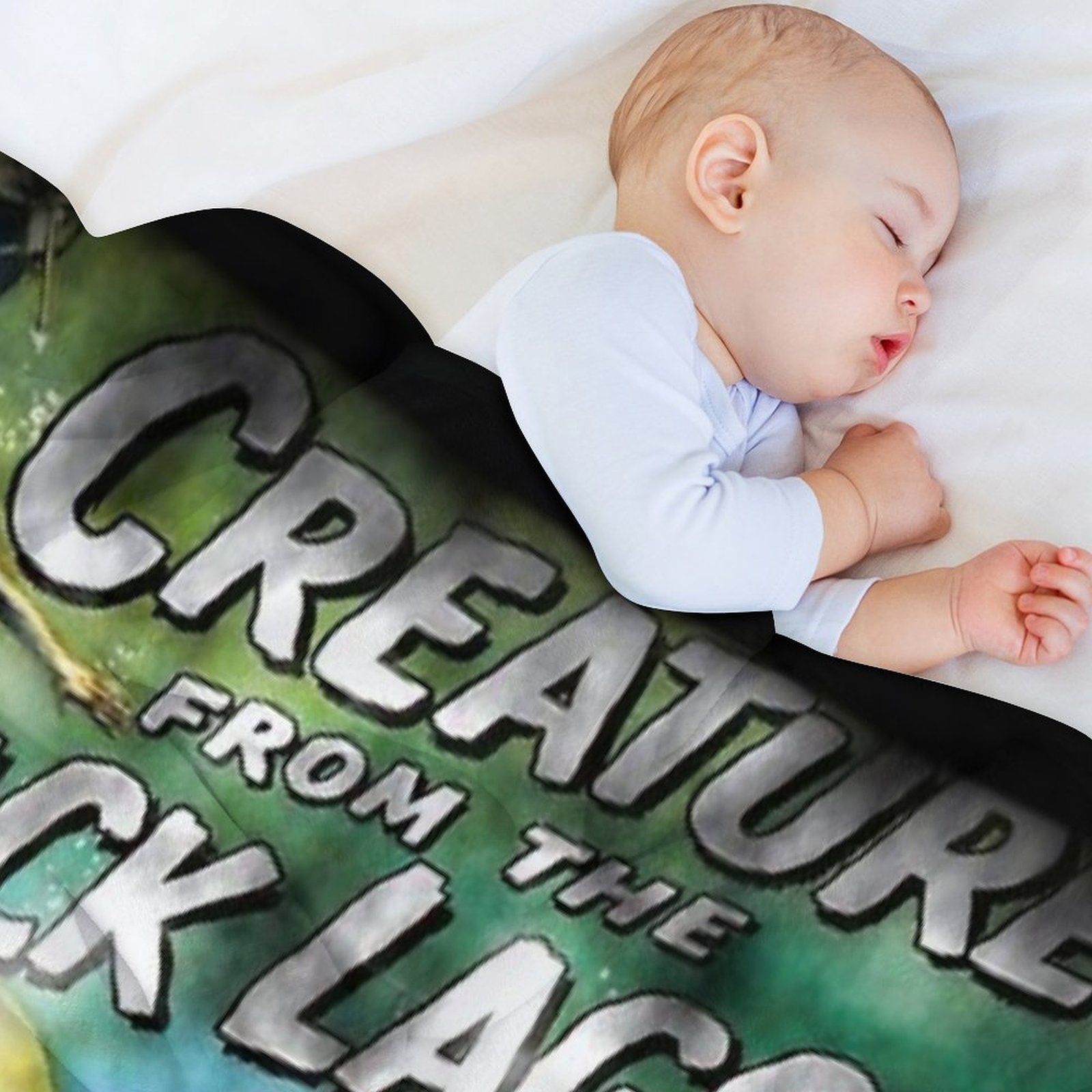 Creature From The Black Lagoon - Dark Version. Plush Throw Blanket