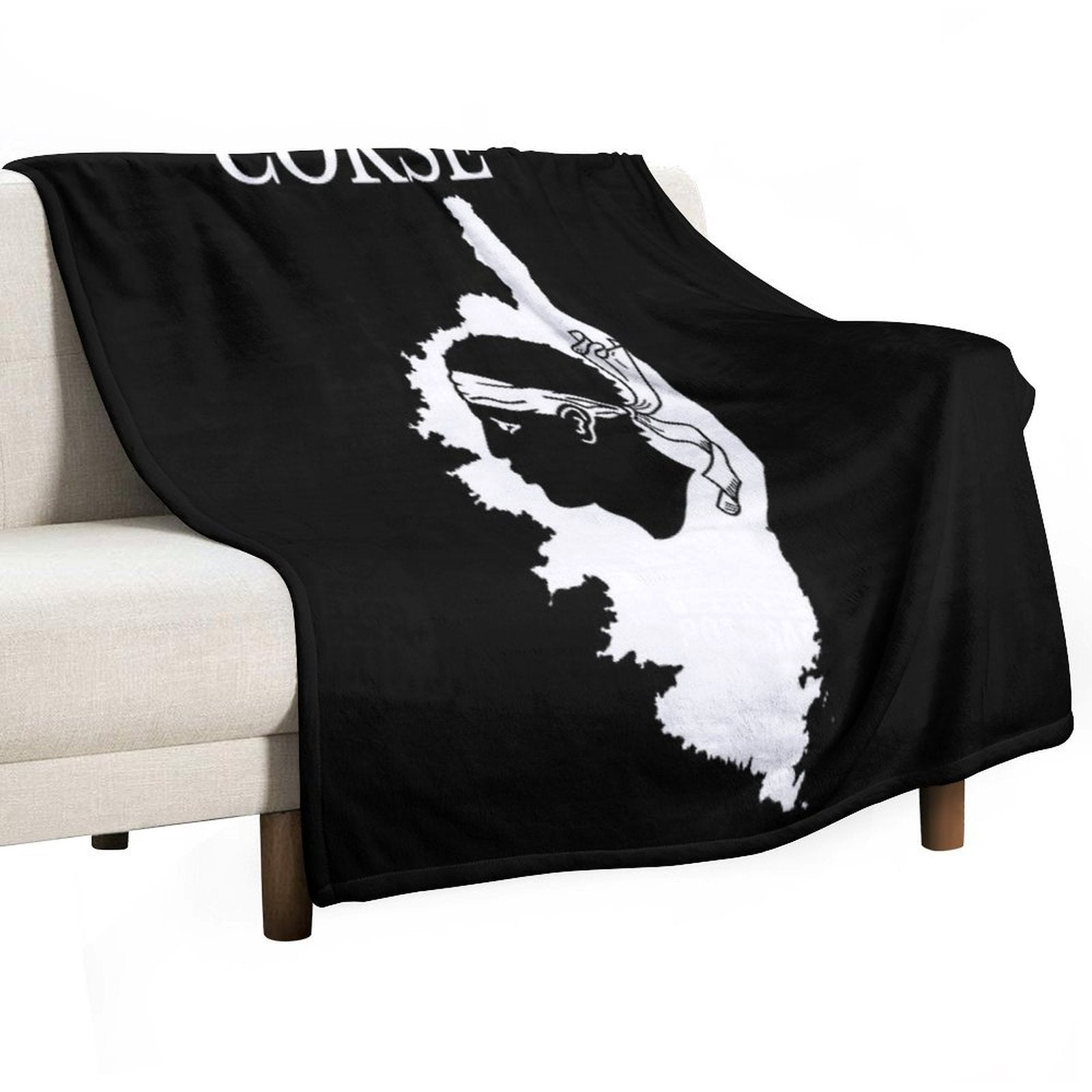 Corsica (Corse) Map, France, French Region. Lightweight Throw Blanket