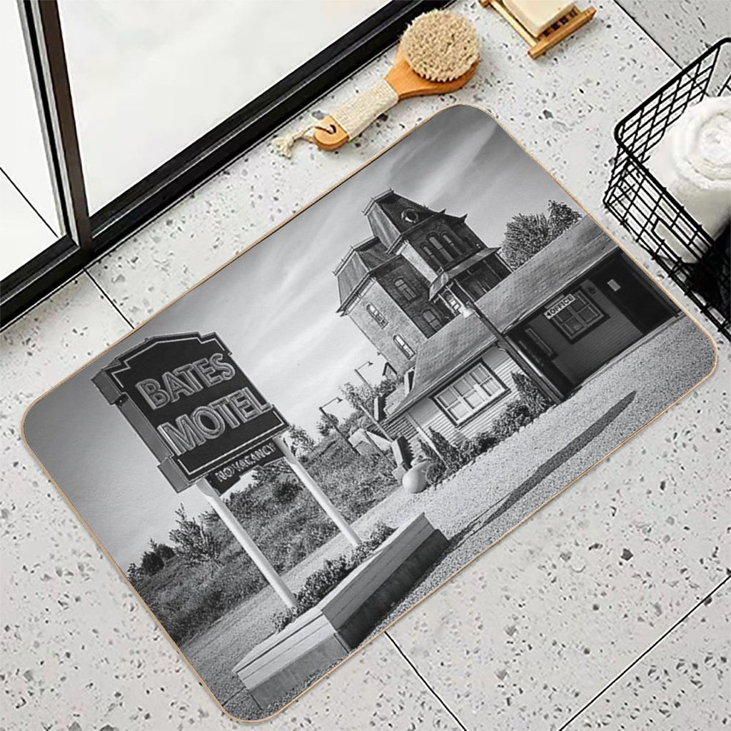 Motel Spooky Psycho Norman Vintage Antique Still Print  Eco-Friendly Bath Mat