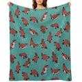 Happy Platypus - Green Easy Care Throw Blanket