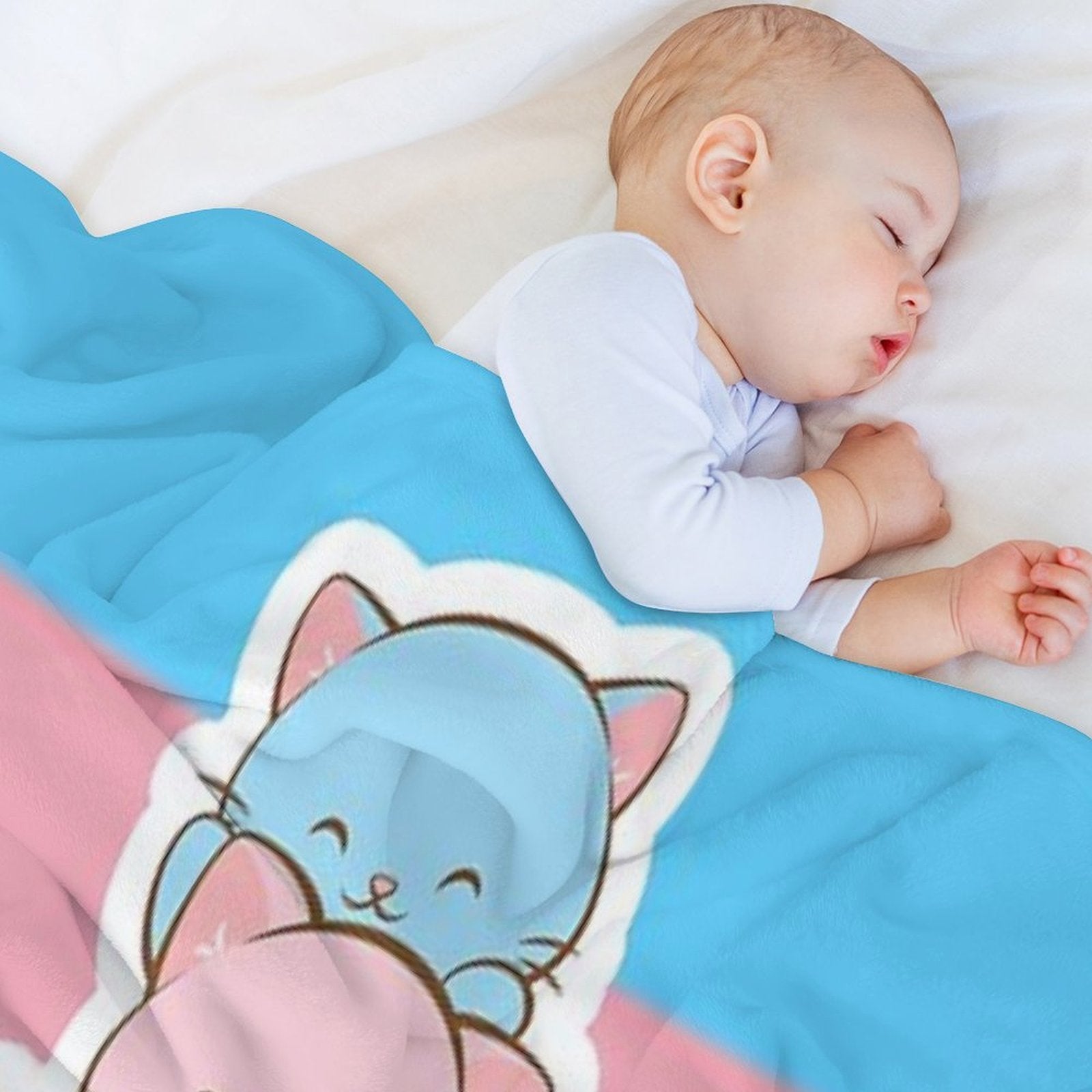 Transgender Pride Flag Cute Kawaii Cats Subtle LGBTQ Trans Pride Quick-dry Throw Blanket