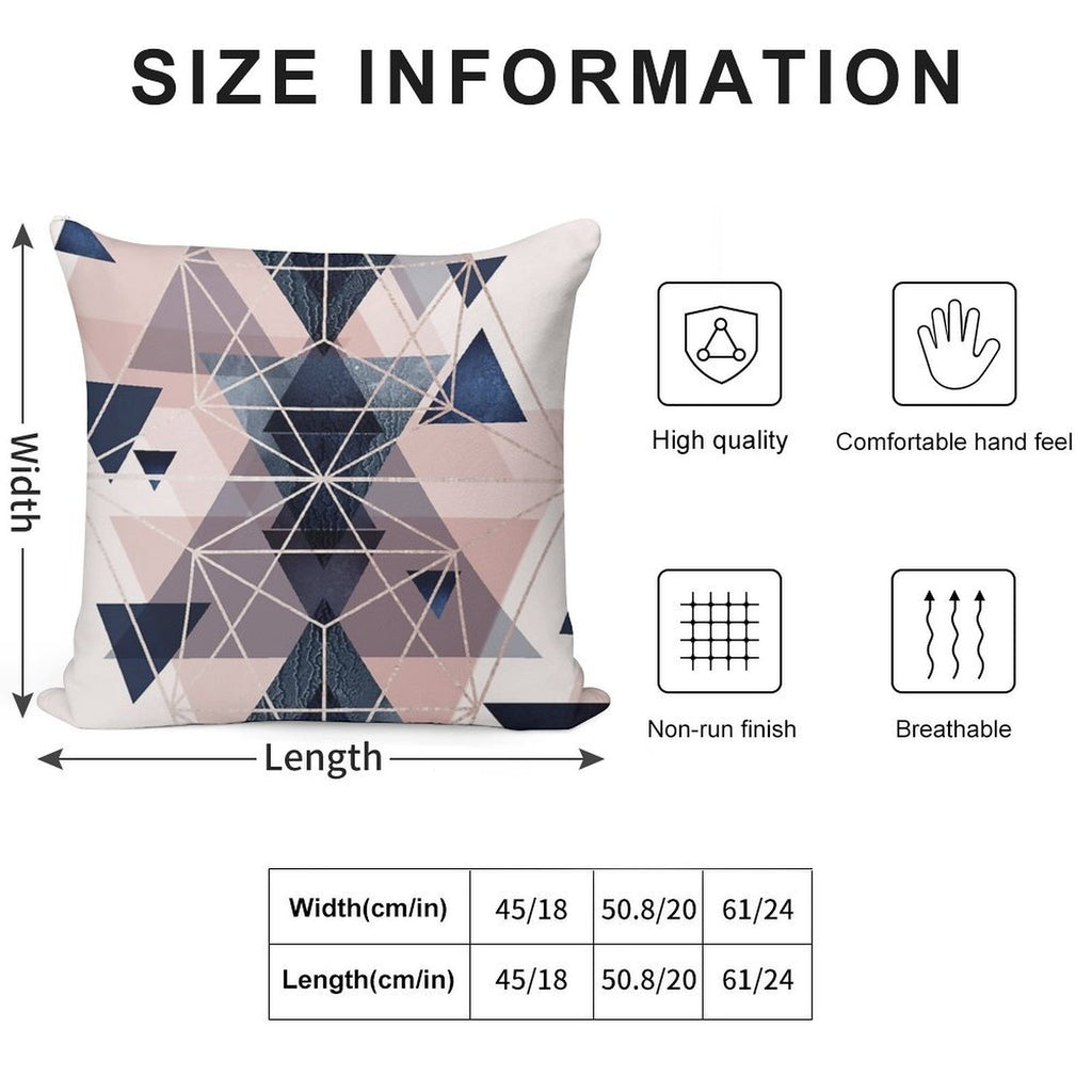 Blush Navy Geometric Soft Multiple Sizes Throw Pillow