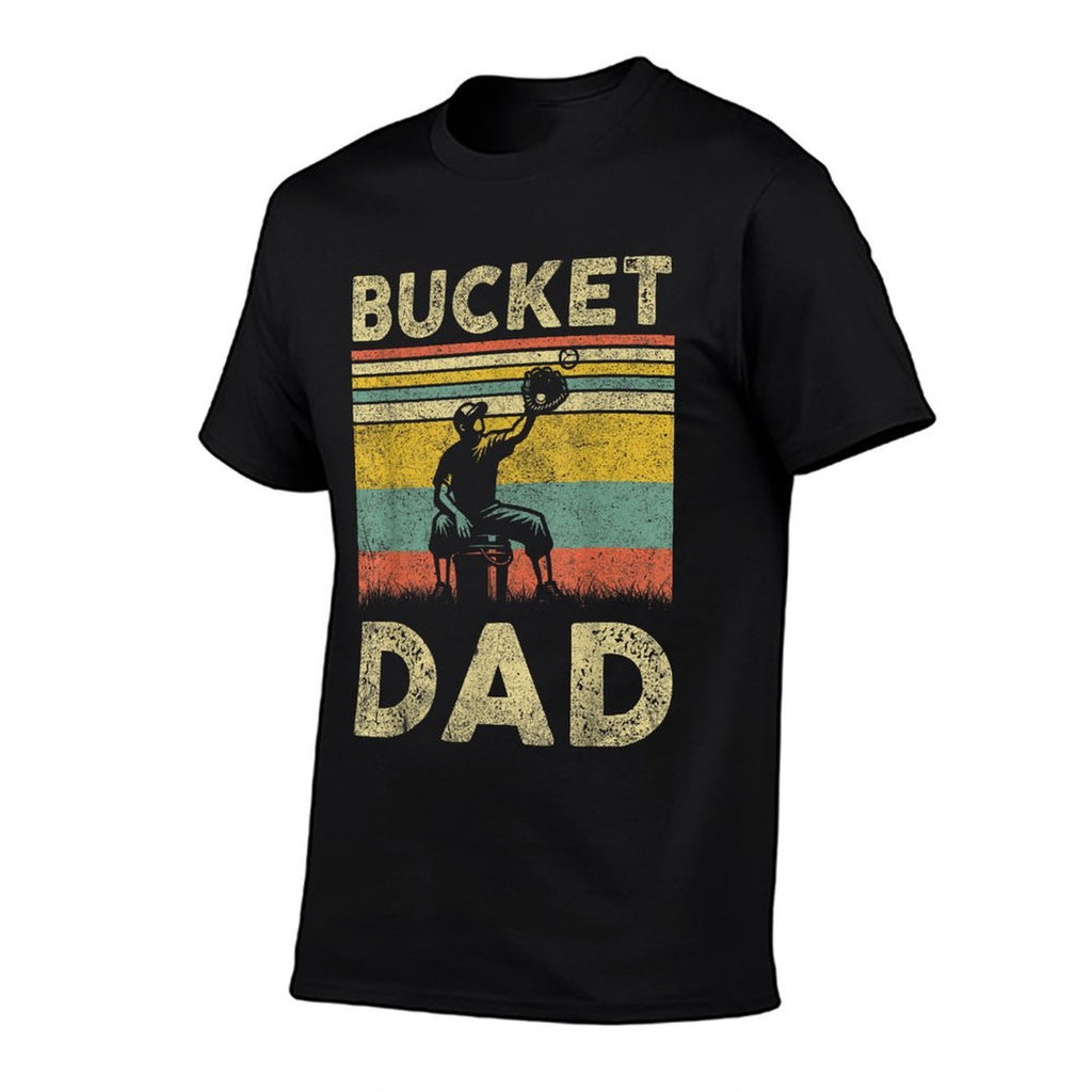 Bucket Dad Softball Dad Baseball Funny Coach Fathers Day  Stretchy T-Shirt