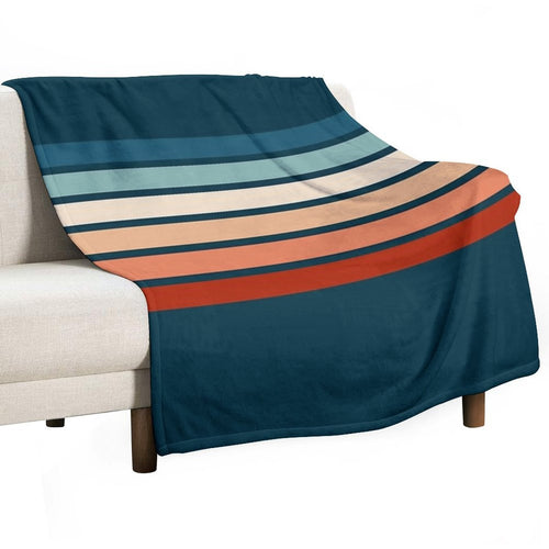 70s Vintage Retro Stripes Quick-dry Throw Blanket