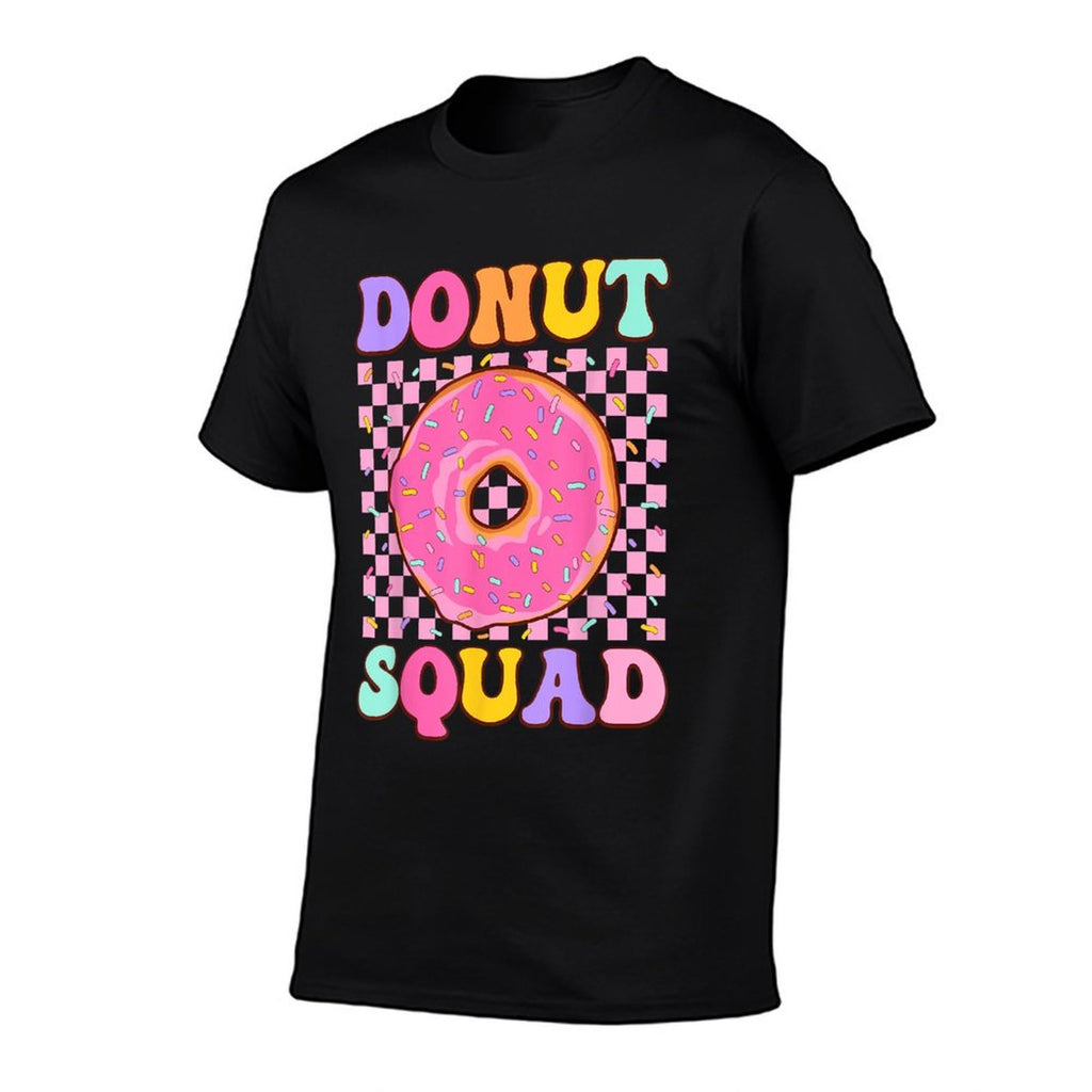 Donut Squad Groovy Donut Lover Birthday Party Girls  Heathered Texture T-Shirt