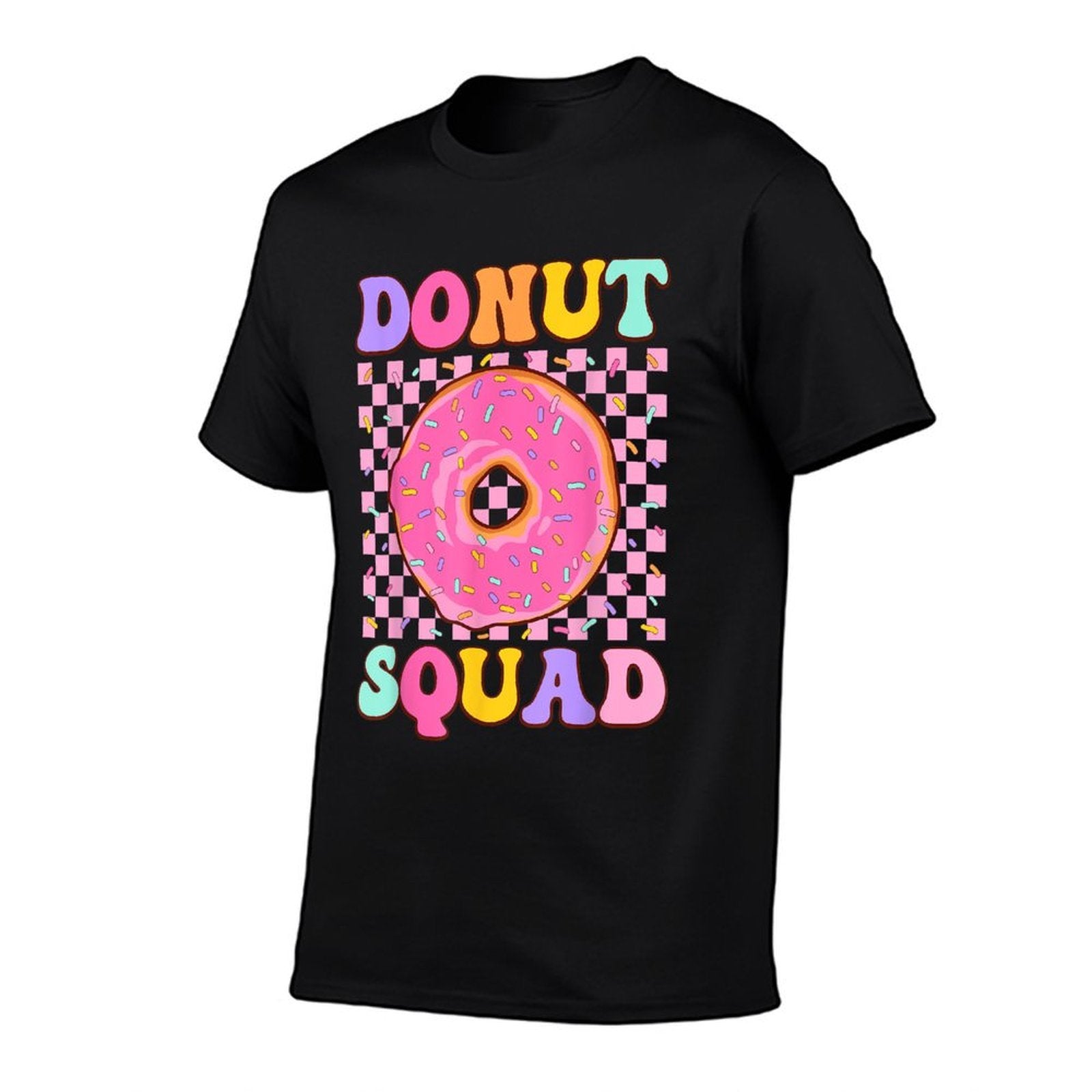 Donut Squad Groovy Donut Lover Birthday Party Girls  Heathered Texture T-Shirt