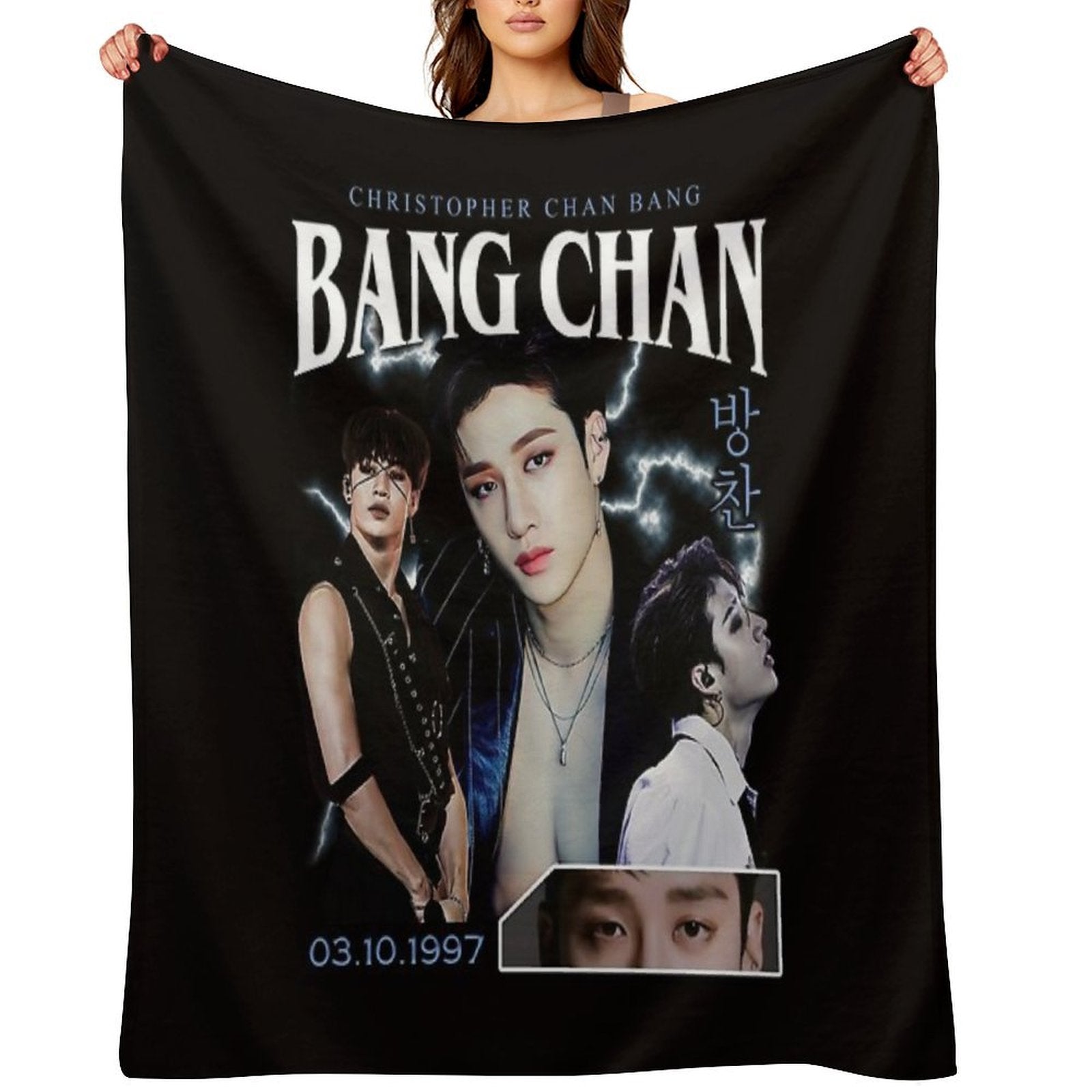 Bang Chan Shirt Vintage 90 Retro T Shirt Tee Easy Care Throw Blanket