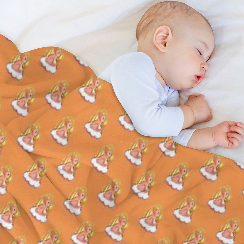 Cute Fire Dragon Whimsical Fantasy Art Sustainable Throw Blanket