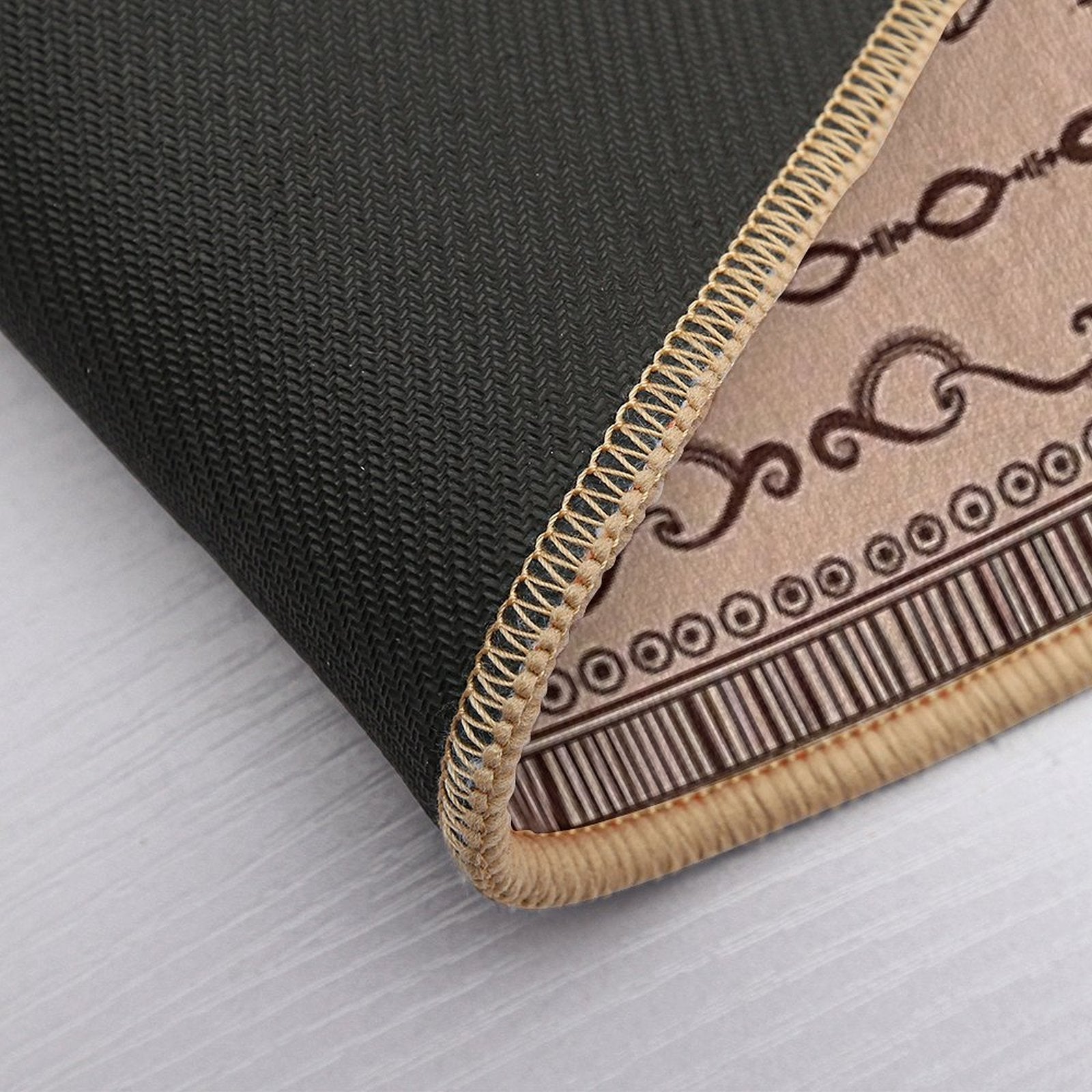 Regular Tan Neutral Egyptian Pattern  Pet-Safe Bath Mat