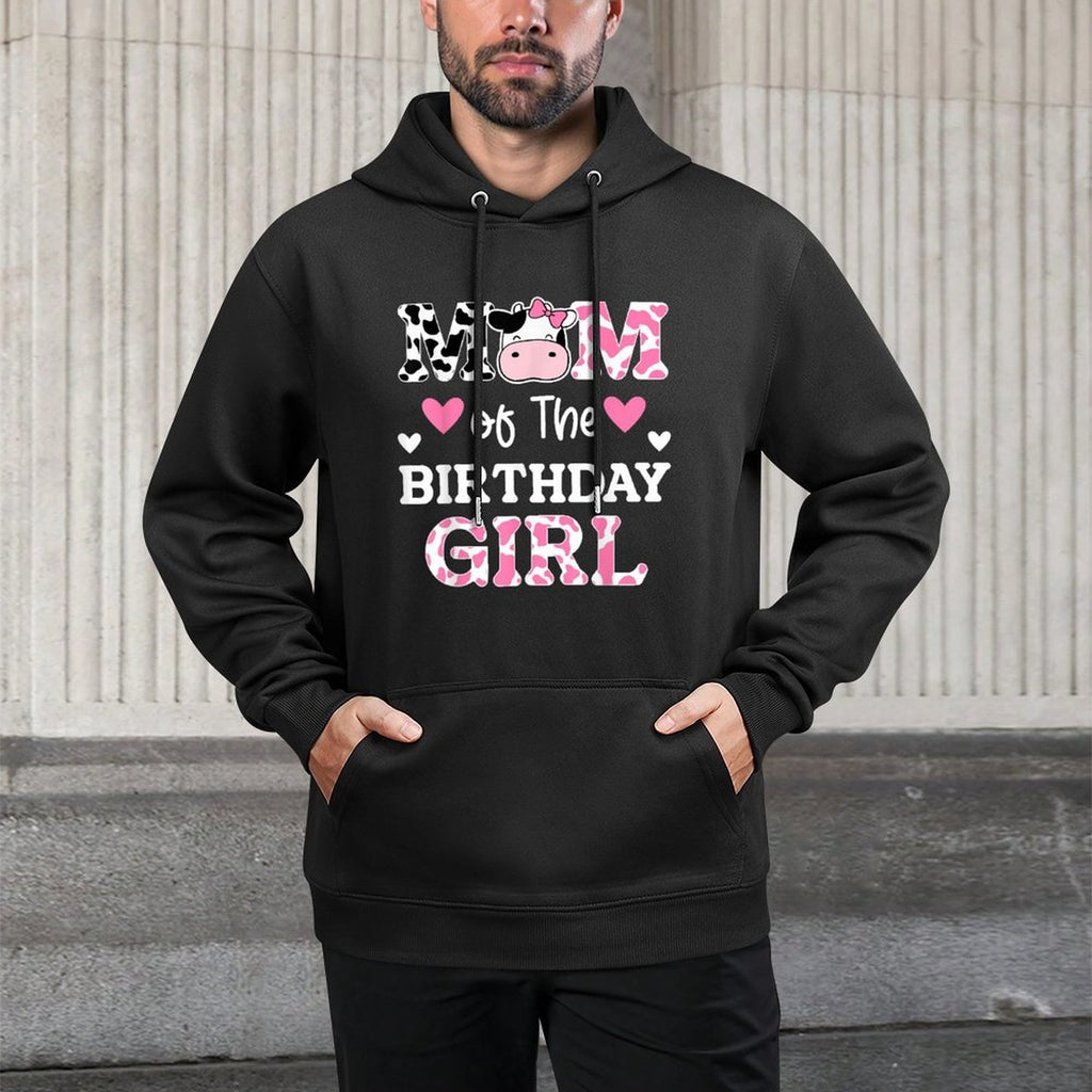 Mom of The Birthday Girl Farm Cow Mommy Mama 1st Pilling-Resistant Hoodie