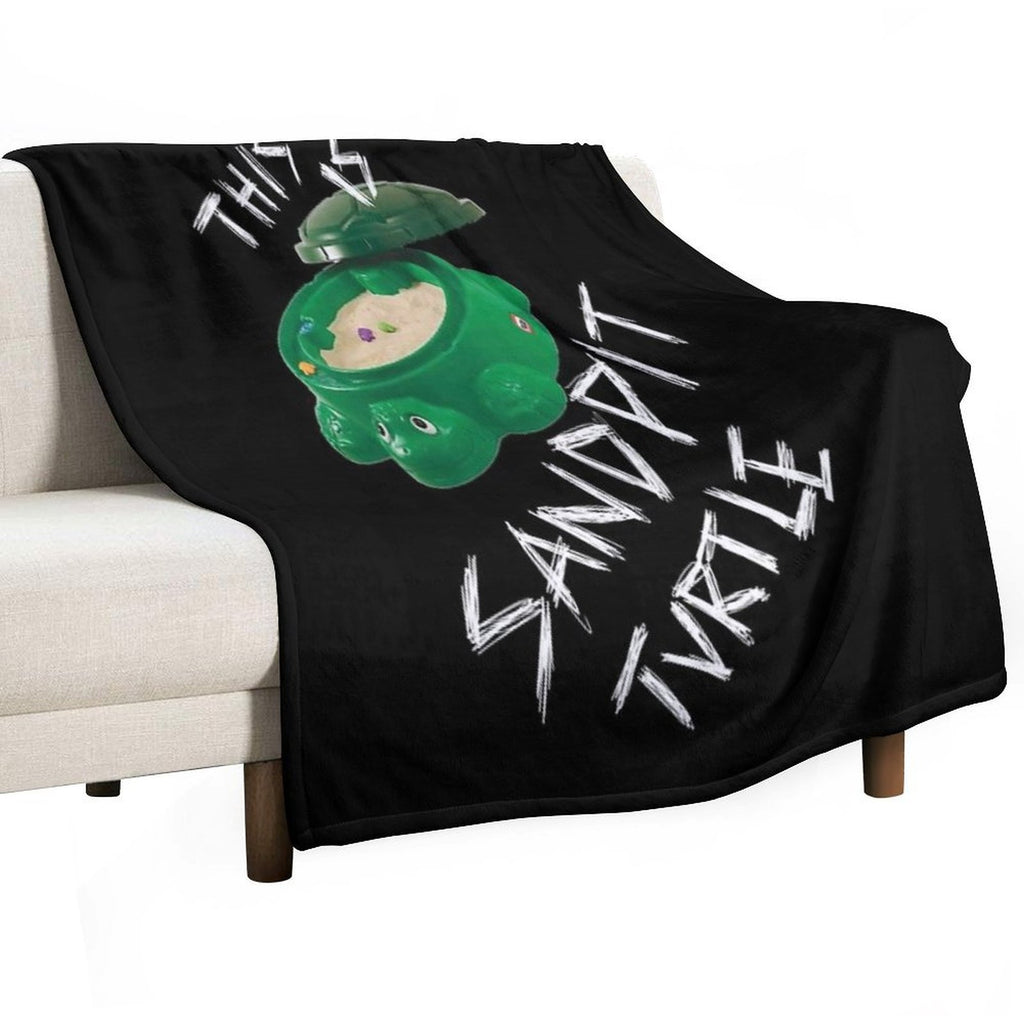 This Is Sandpit Turtle Bmth Meme White on Black Classic Easy Care Throw Blanket