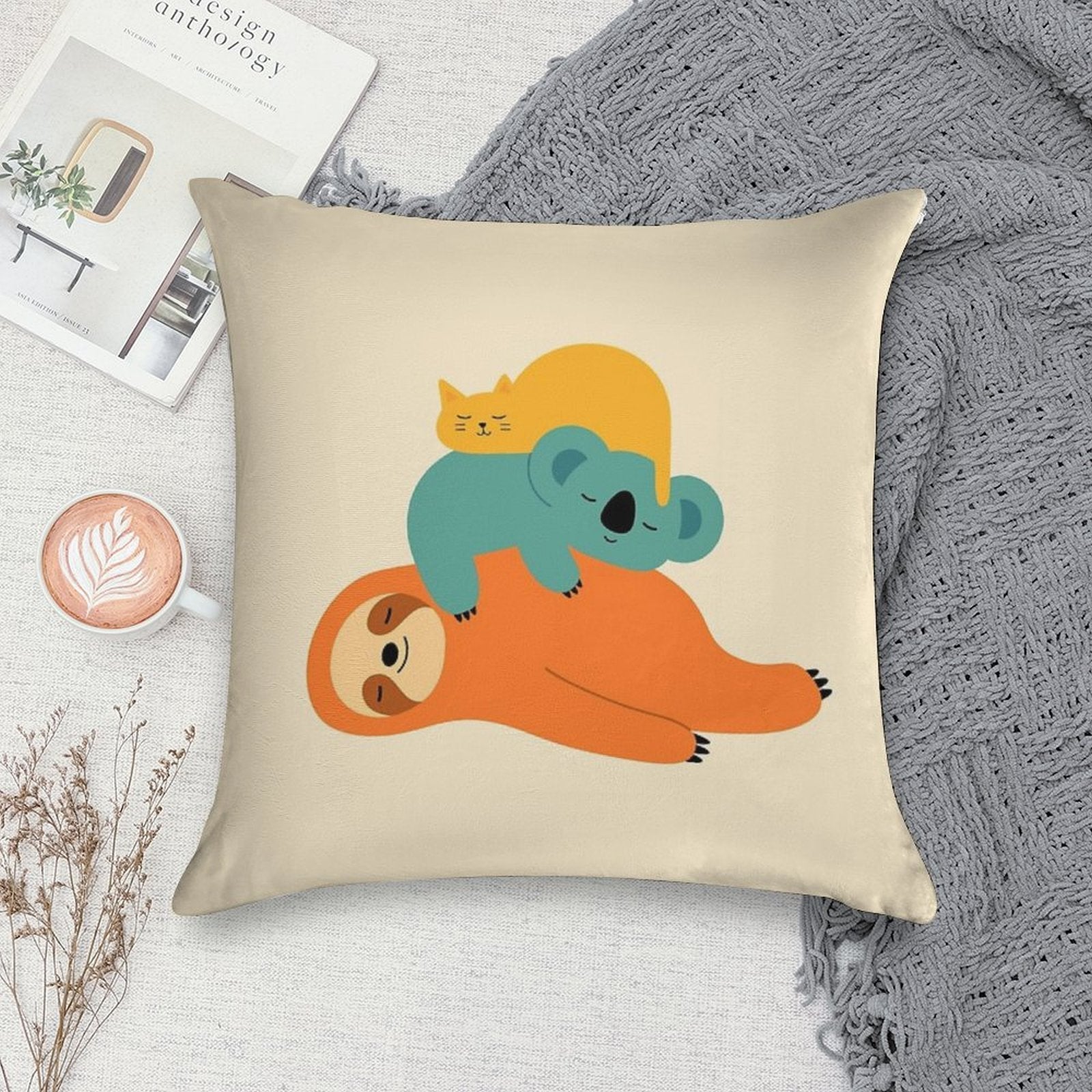 Being Lazy Soft Fade-Resistant Throw Pillow