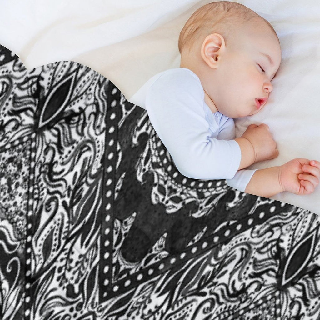 Black And White Fire Mandala Gift-ready Throw Blanket