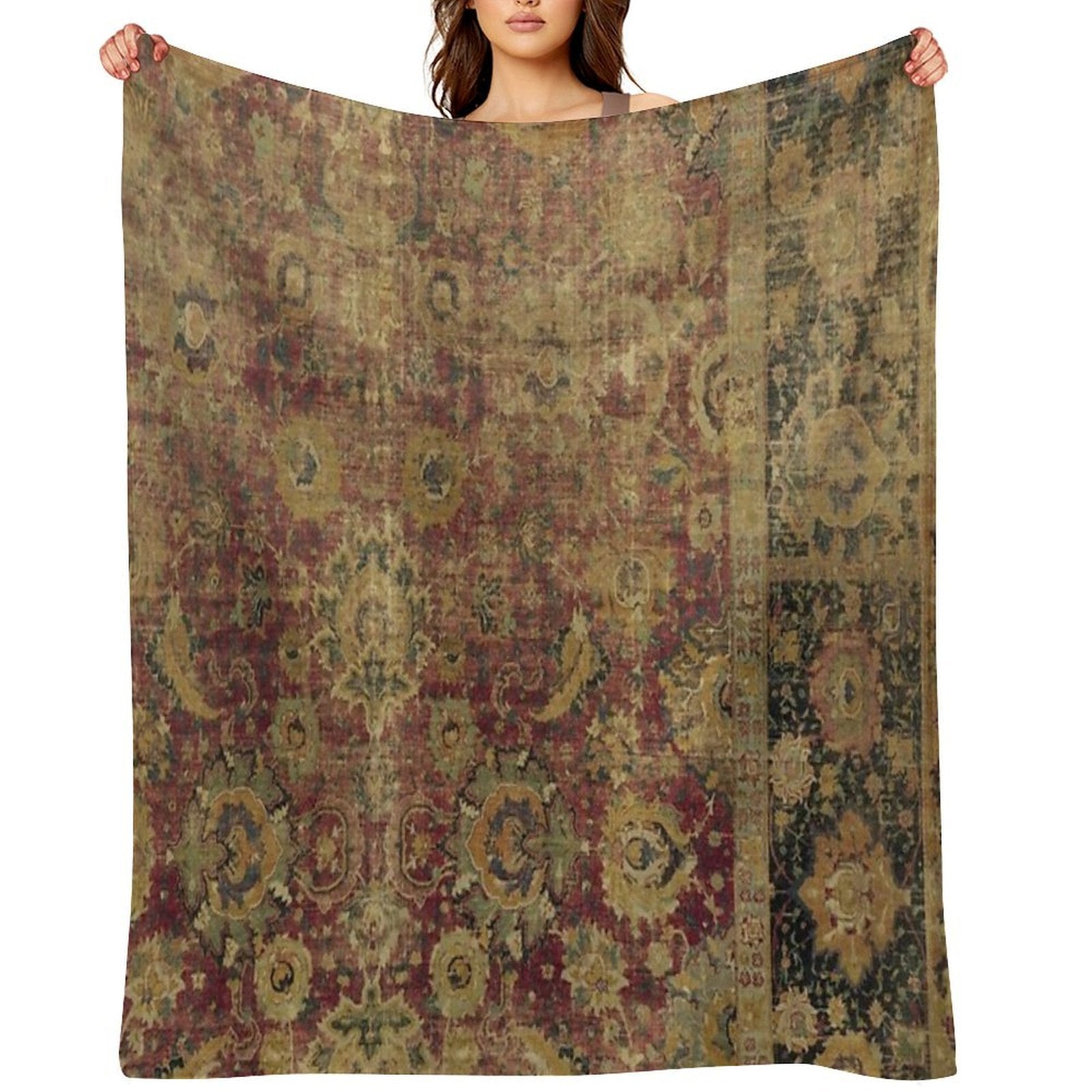Antique Kilim 5 Travel-friendly Throw Blanket