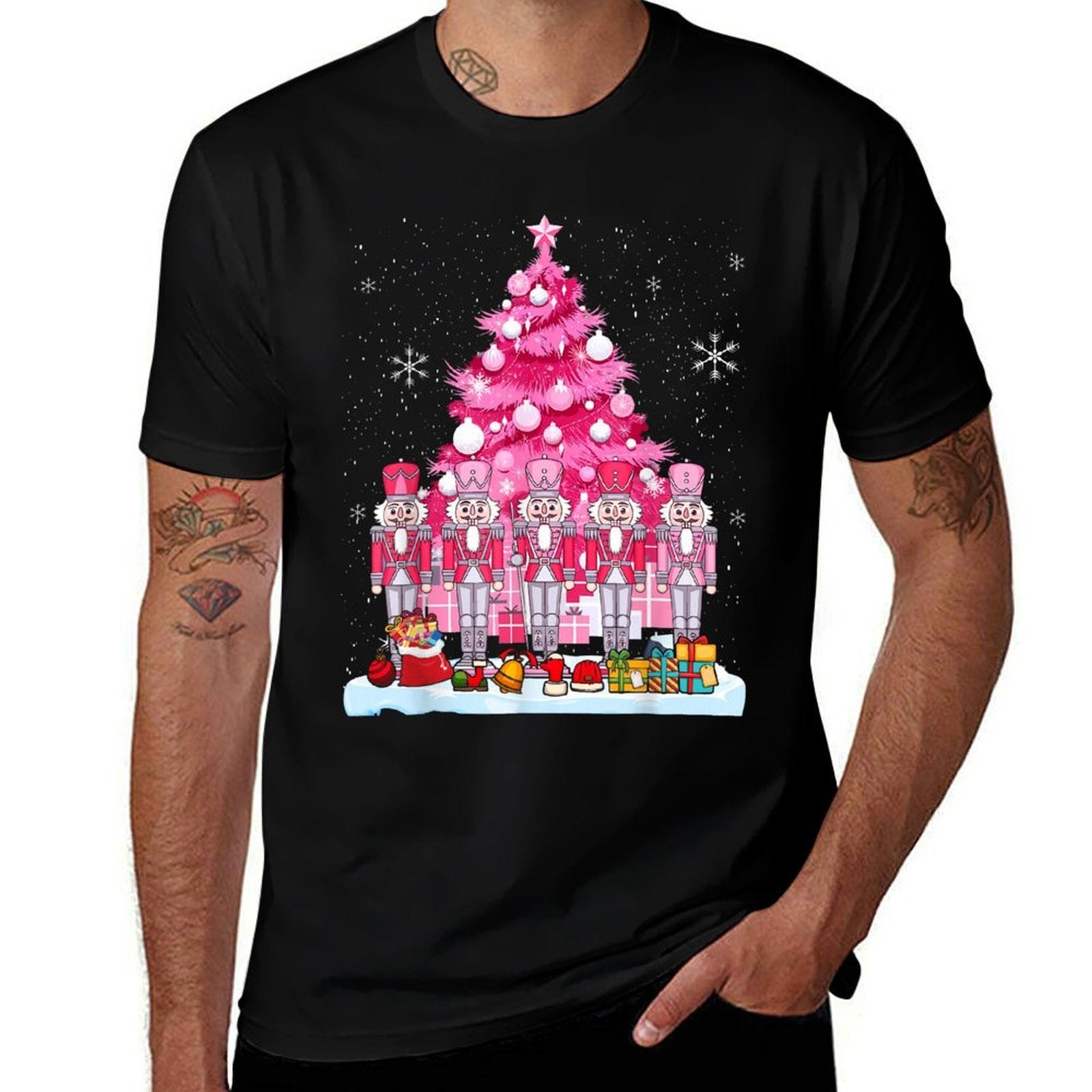 Pink Christmas Nutcracker Christmas Tree Christmas  Vintage-inspired T-Shirt