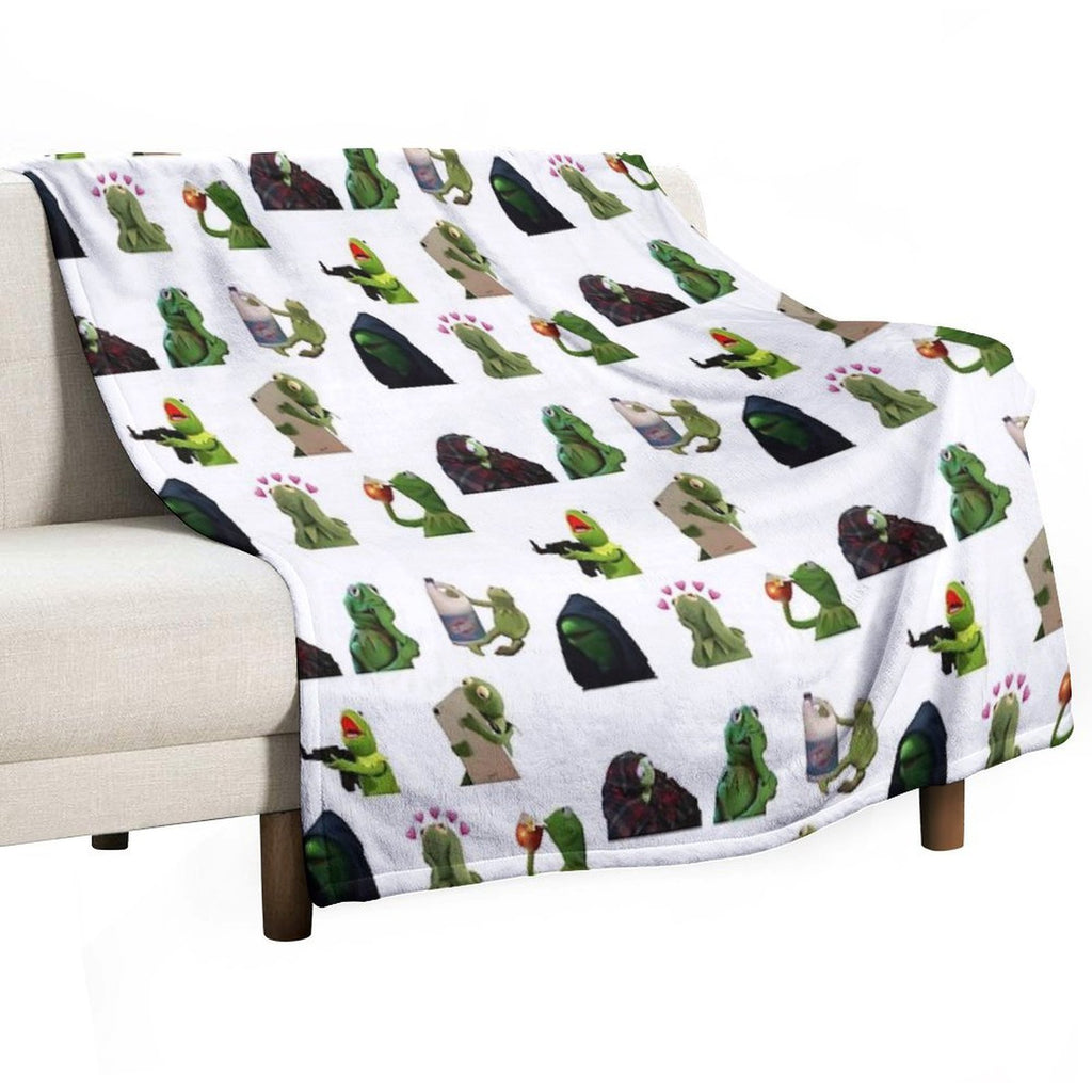 Kermit Meme Sticker Pack Shrink-resistant Throw Blanket
