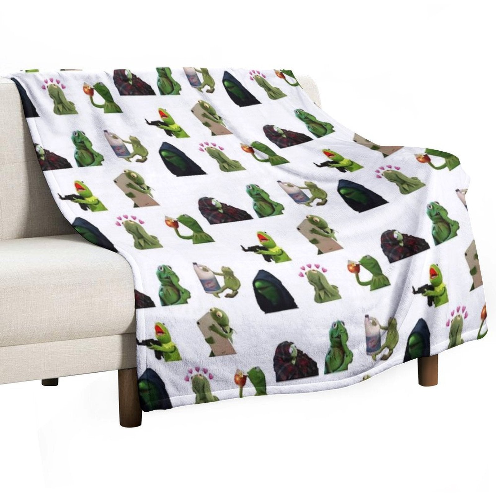 Kermit Meme Sticker Pack Shrink-resistant Throw Blanket