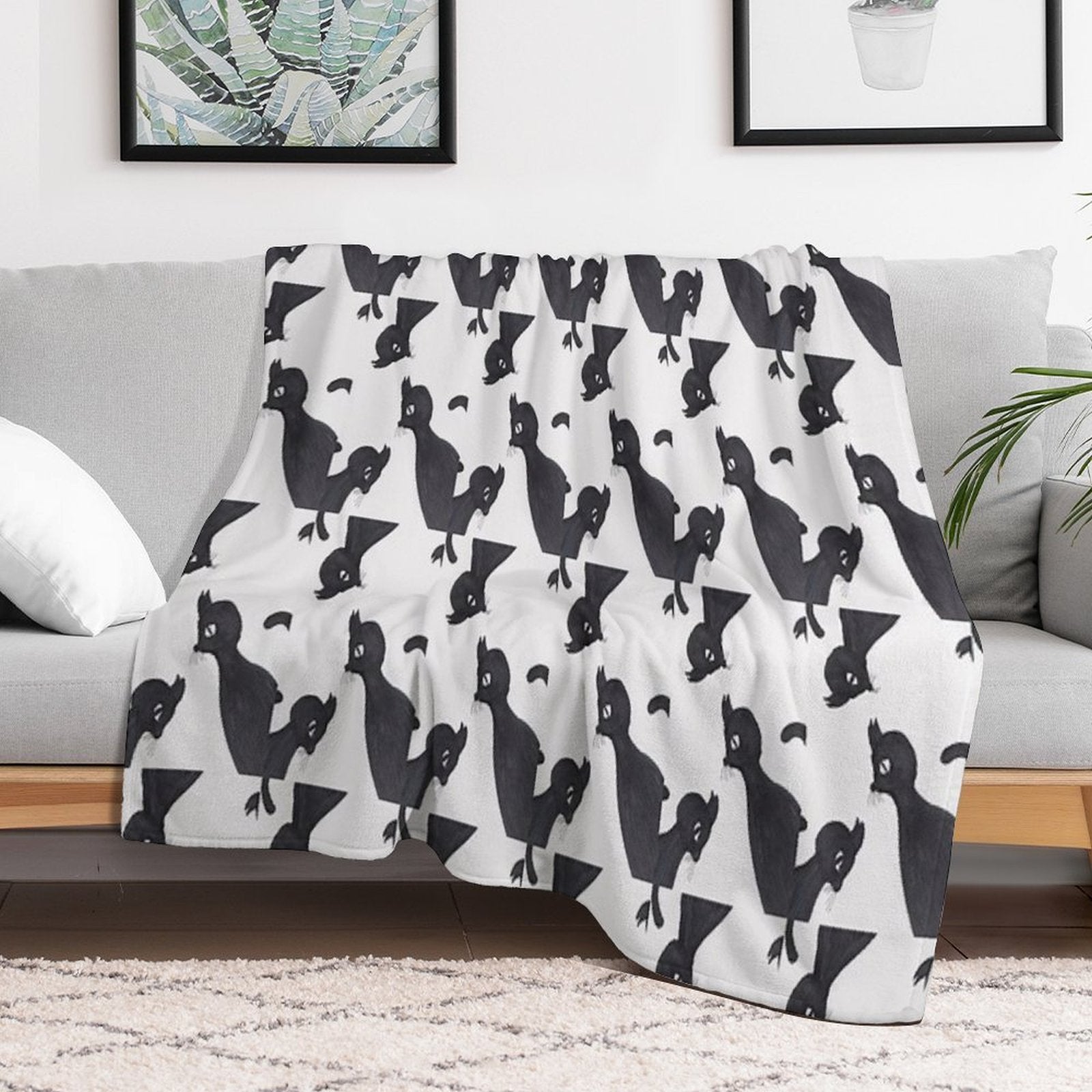 BLACK CAT・5 Easy Care Throw Blanket