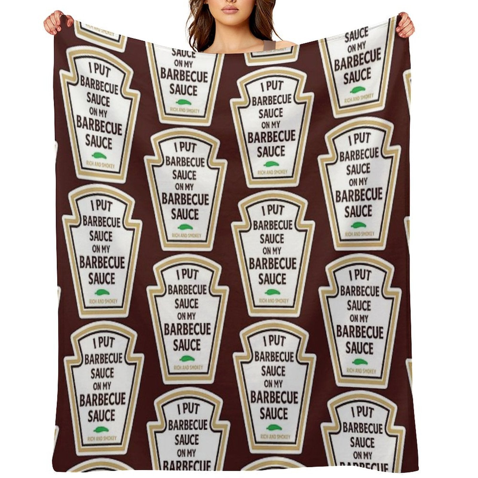 I Put Barbecue Sauce on My Bbq Sauce Machine-washable Throw Blanket