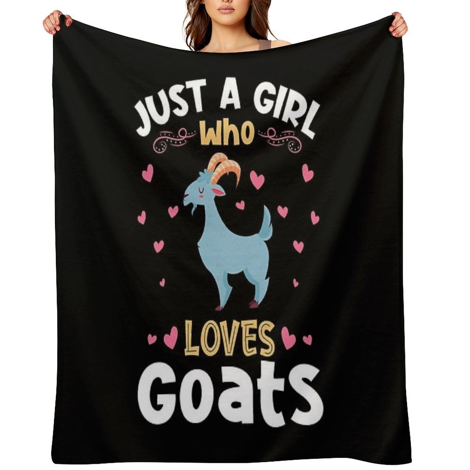 Just A Girl Who Loves Goats Gift Anti-pilling Throw Blanket