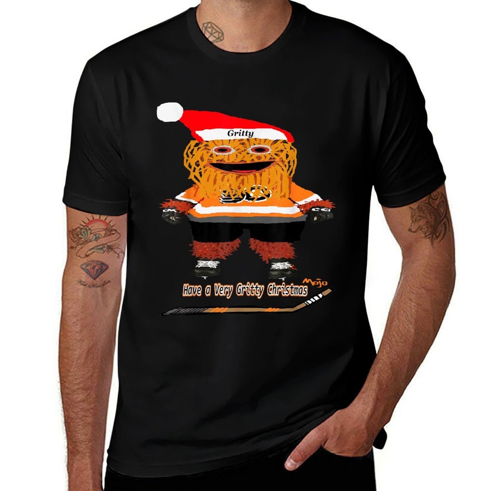 Have A Very Gritty Christmas Fun Philadelphia Hockey  Tagless Design T-Shirt