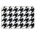 Preppy 1980s Geometric Pattern Trendy Black And White Houndstooth  Multi-Purpose Bath Mat