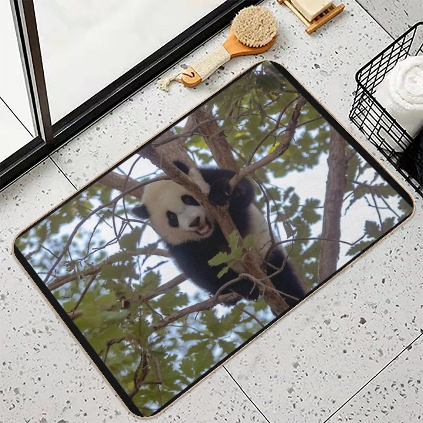 Baby Panda Xiao Qi Ji at The National Zoo  Dirt-Trapping Bath Mat