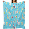 Alpaca Pattern Travel-friendly Throw Blanket