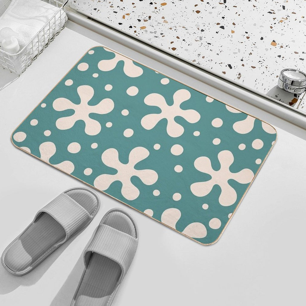 Pretty Mid Century Modern Floral Pattern 843  Versatile Bath Mat