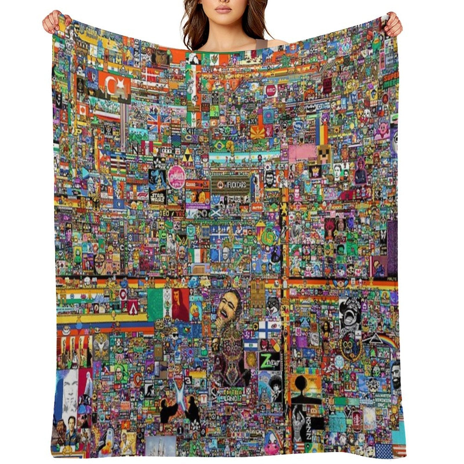Rplace Reddit 2022 Multi-functional Throw Blanket