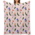 Pastel Flower Plush Throw Blanket