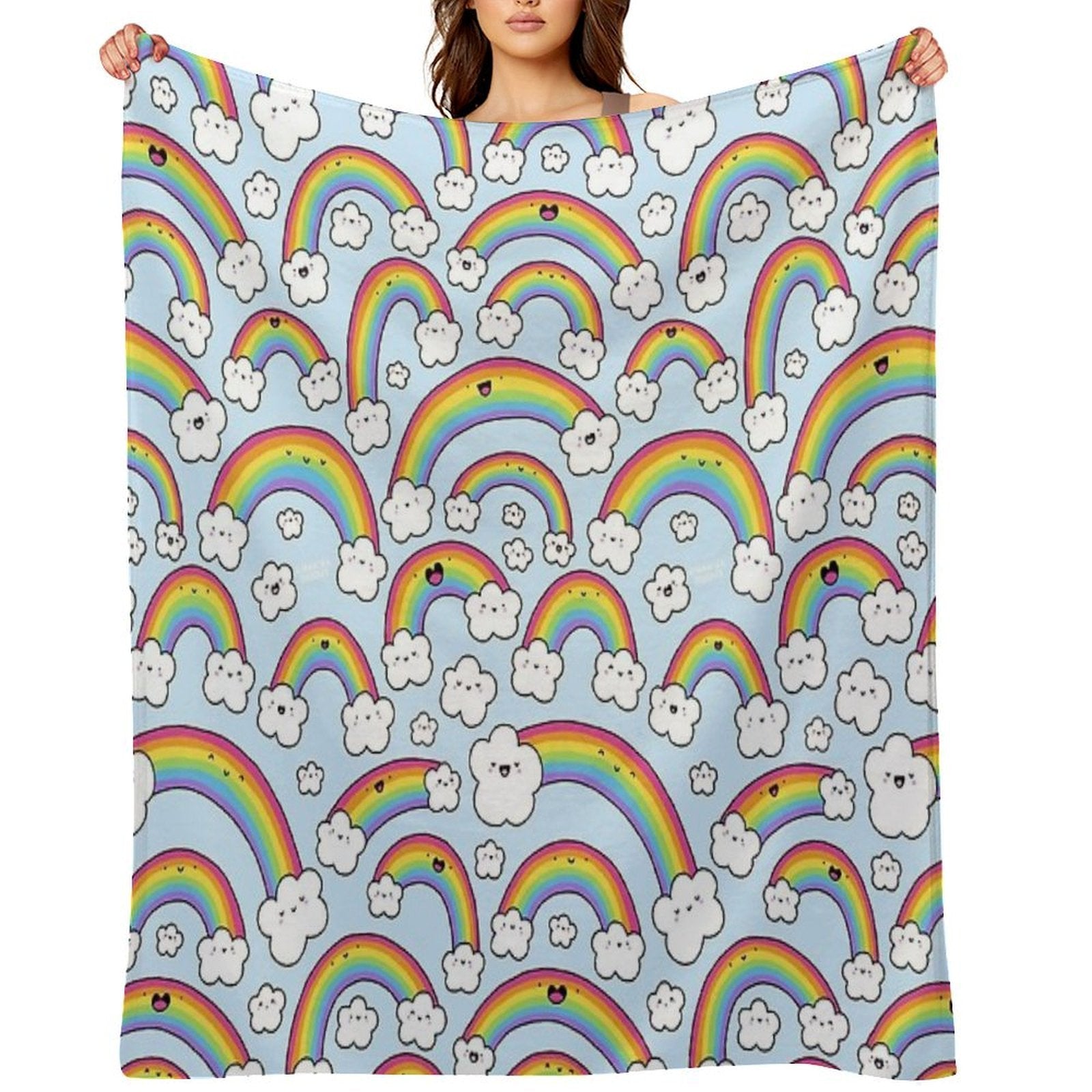 Rainbows Everywhere! Eco-conscious Throw Blanket