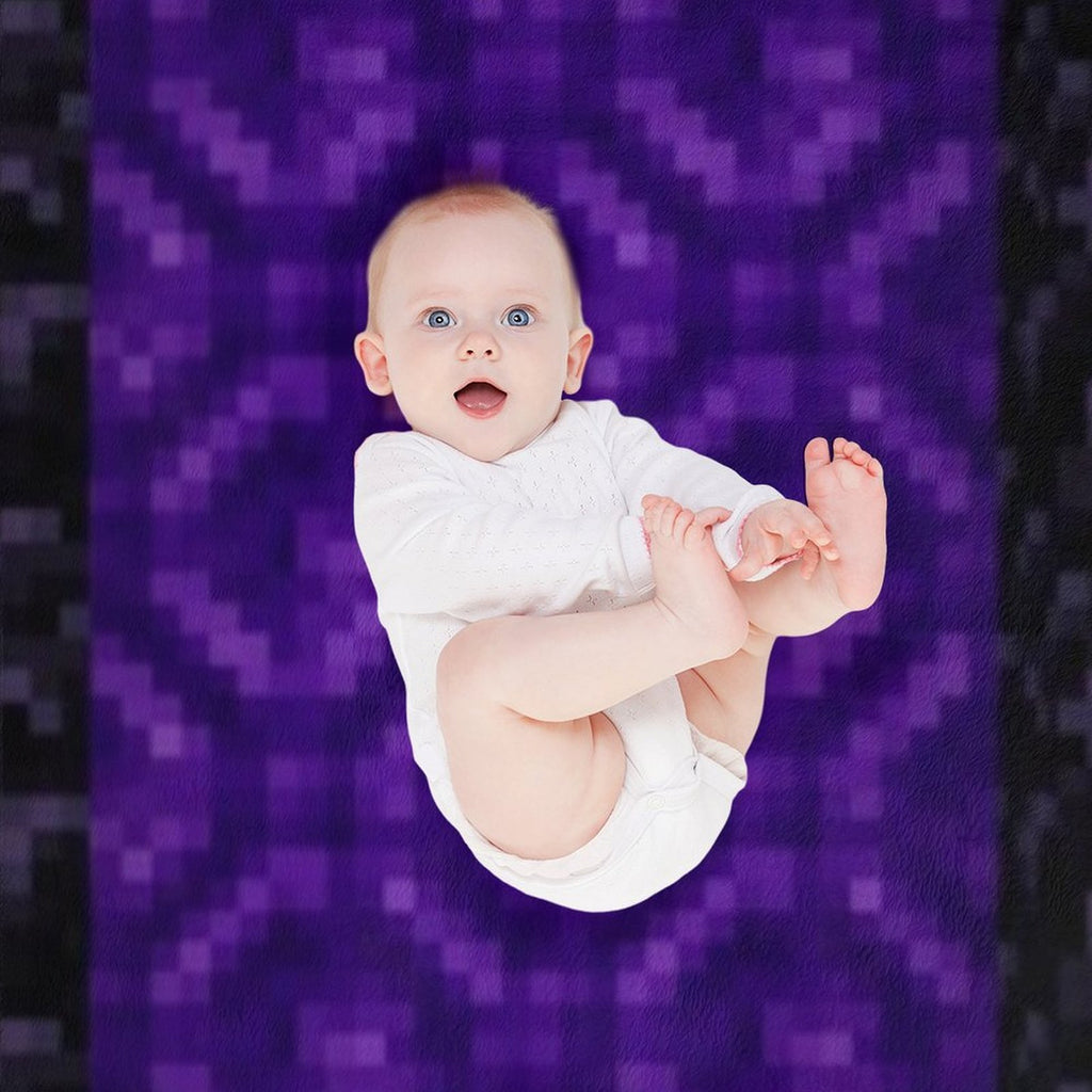 Nether Portal Pixel Blanket Versatility Throw Blanket