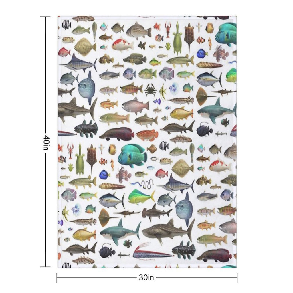 ALL FISH N STUFF Critterpedia Wrinkle-free Throw Blanket