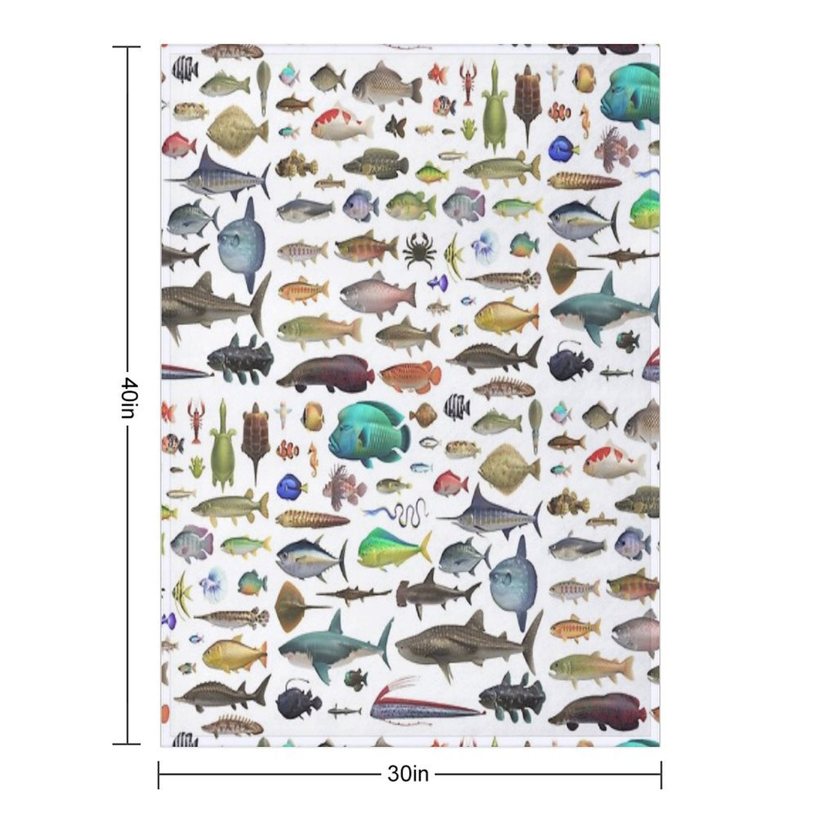 ALL FISH N STUFF Critterpedia Wrinkle-free Throw Blanket