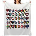 Eurovision Song Contest Flags Hearts ESC EBU Eurofans Gift-ready Throw Blanket