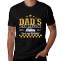 Dad's Birthday And Men's Blue Classic Fit Letter Print - Dad's Taxi Service  Wrinkle-resistant T-Shirt